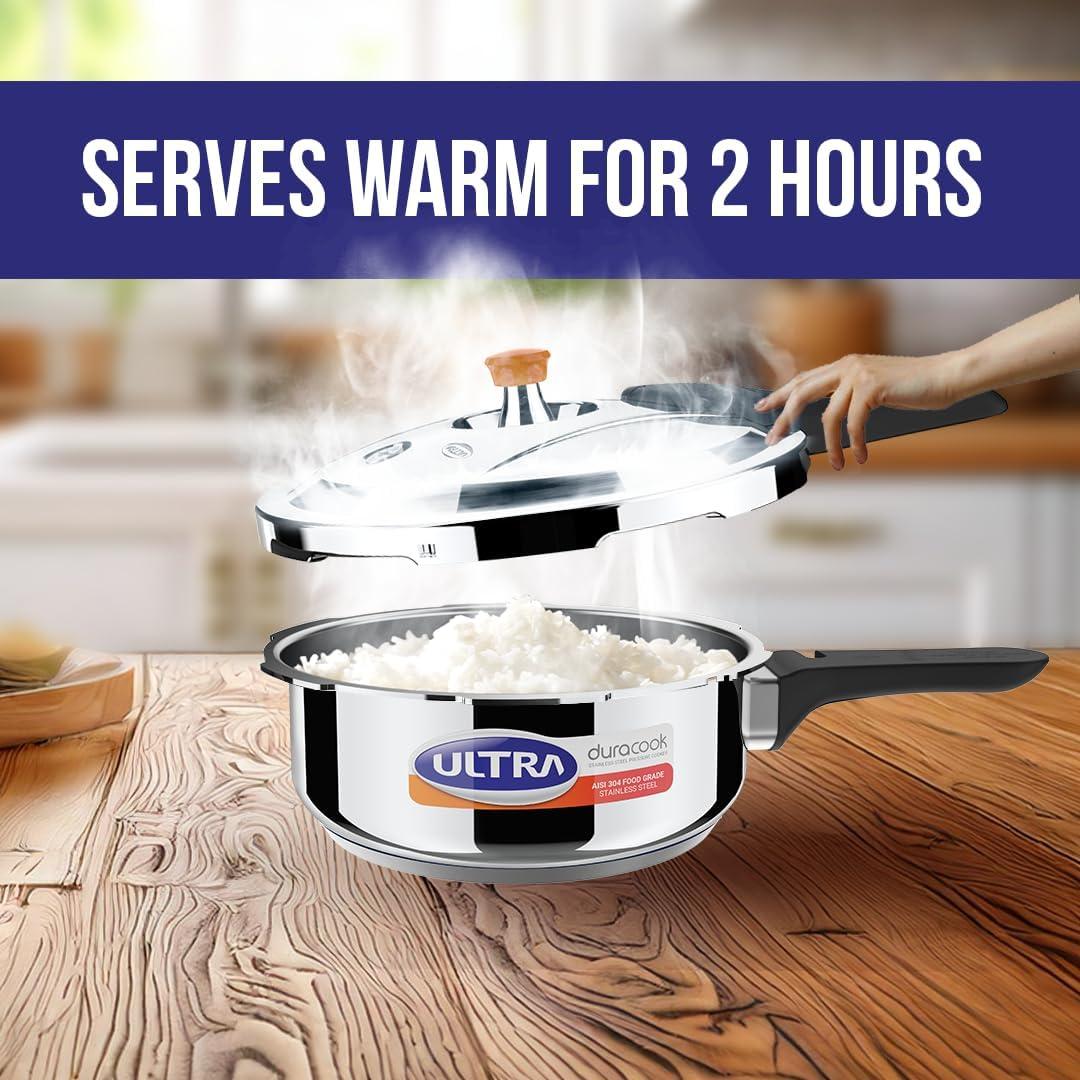 Olla a Presión ULTRA de Acero Inoxidable 2L con Tapa Exterior