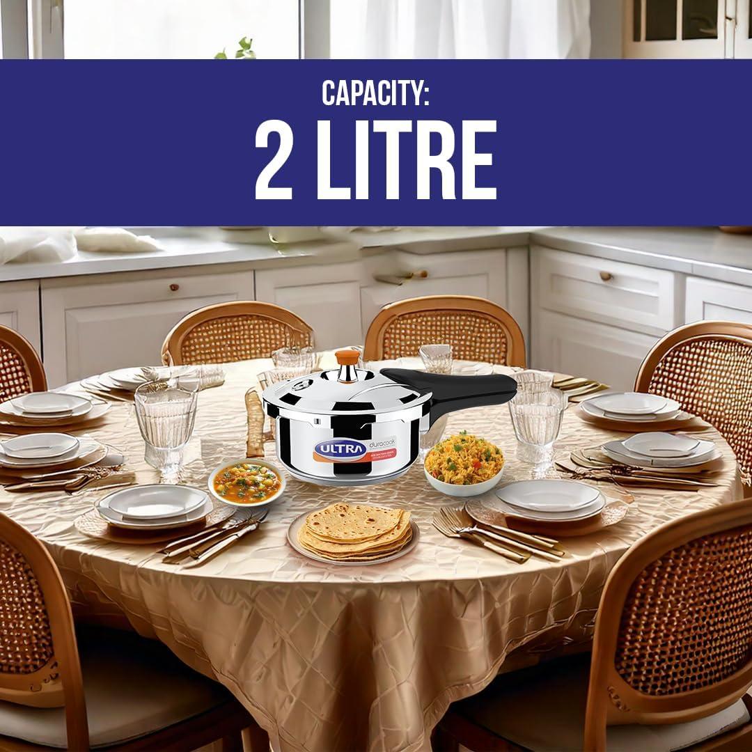 Olla a Presión ULTRA de Acero Inoxidable 2L con Tapa Exterior