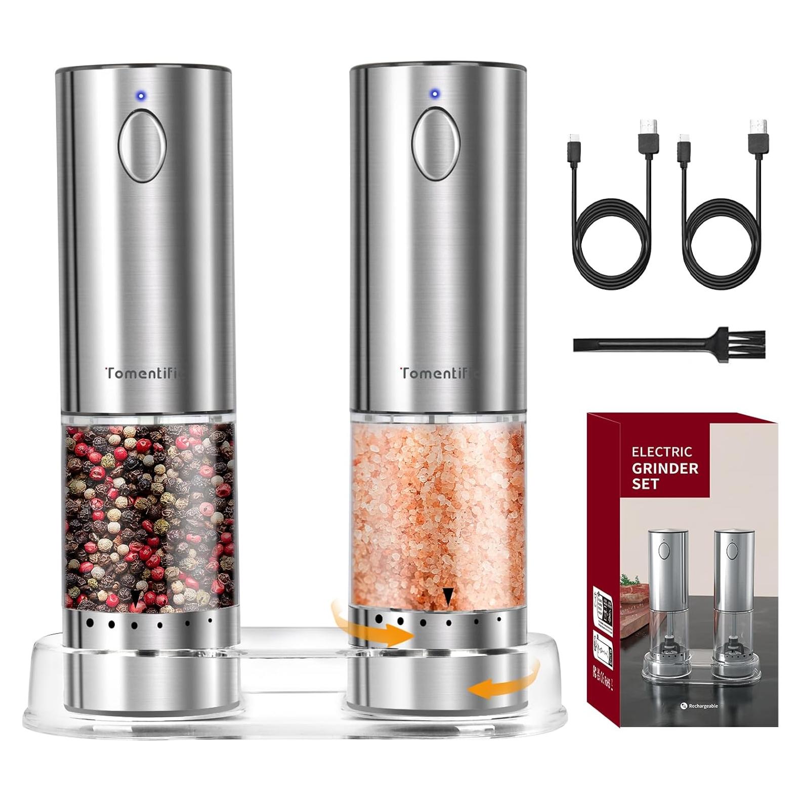 Juego de Molinillos Eléctricos de Sal y Pimienta Tomentific