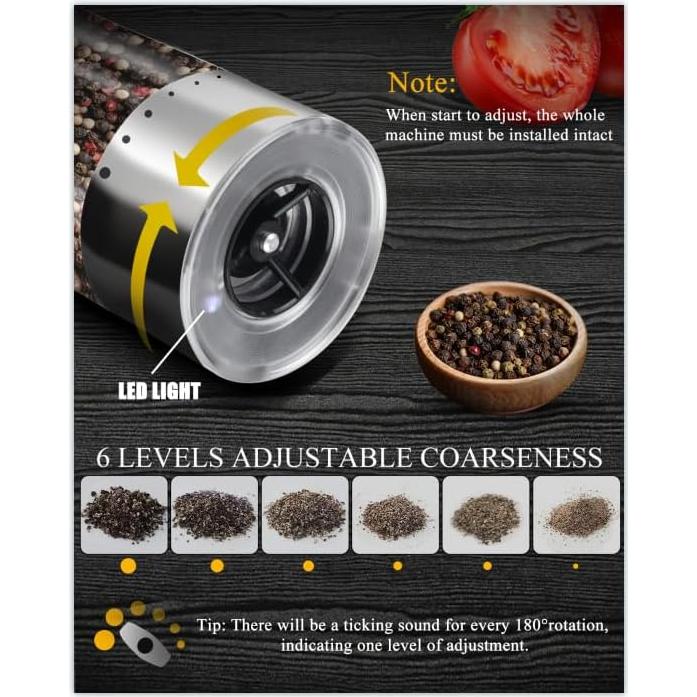 Juego de Molinillos Eléctricos de Sal y Pimienta Tomentific
