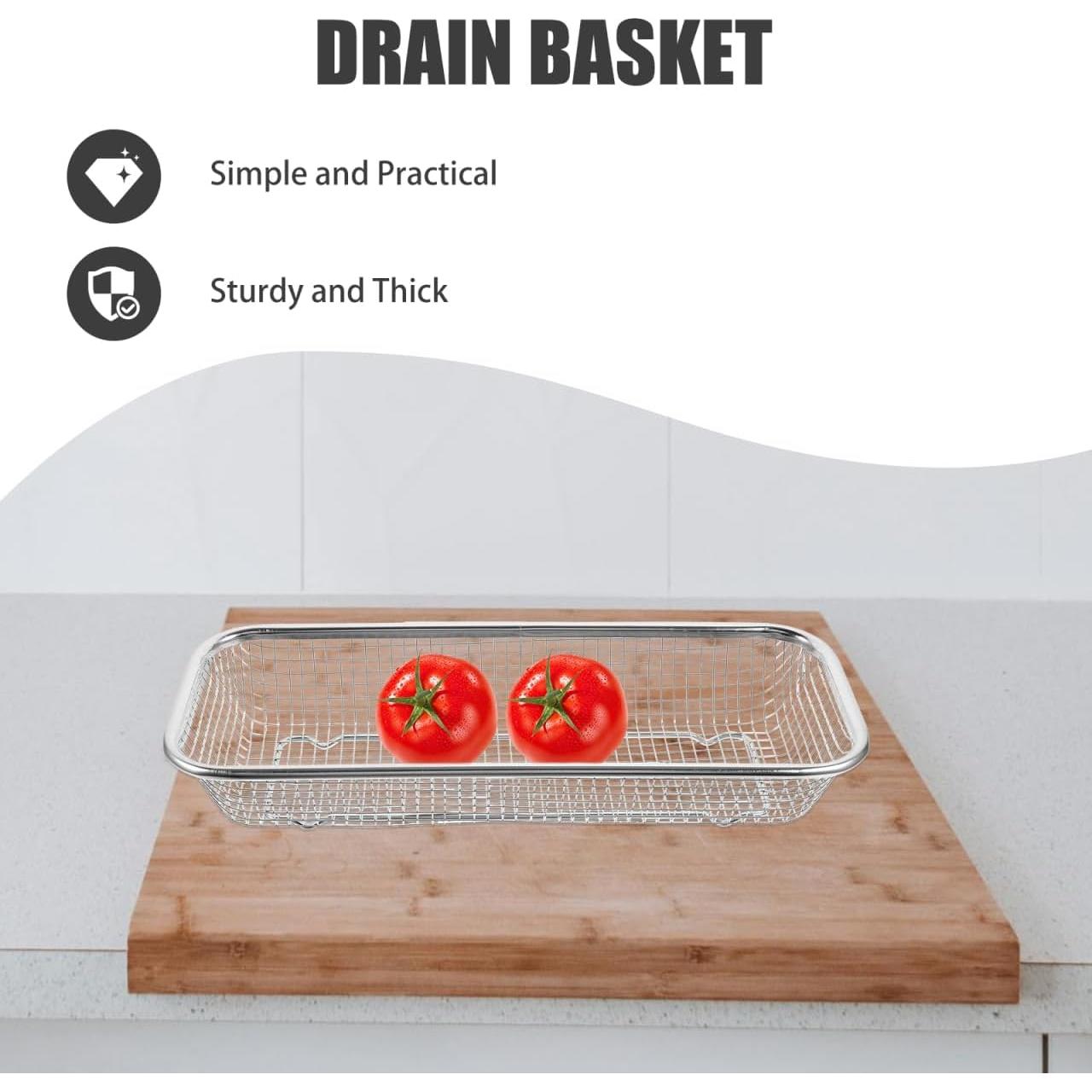 Colador sobre fregadero Ciieeo de acero inoxidable 31x12cm