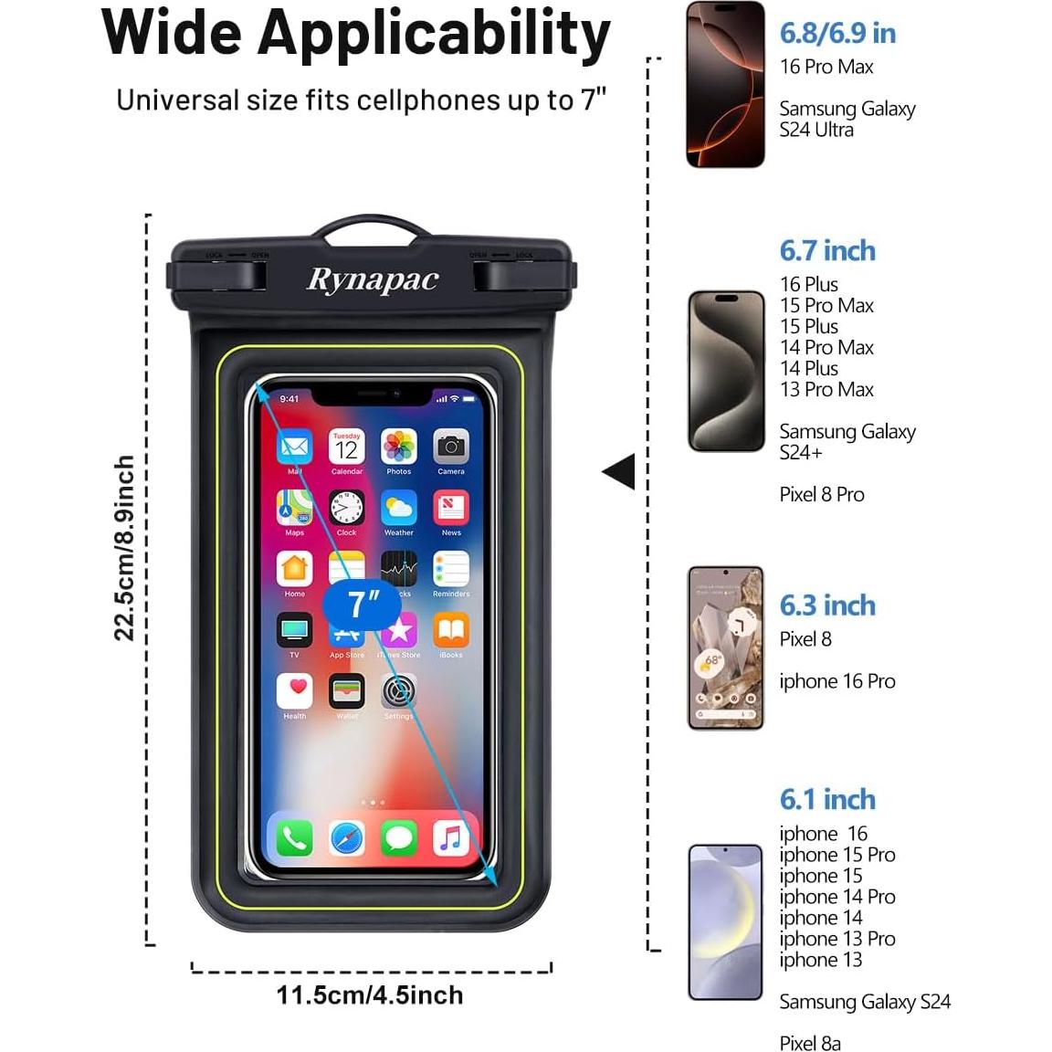 Funda Impermeable Flotante Rynapac para iPhone y Galaxy