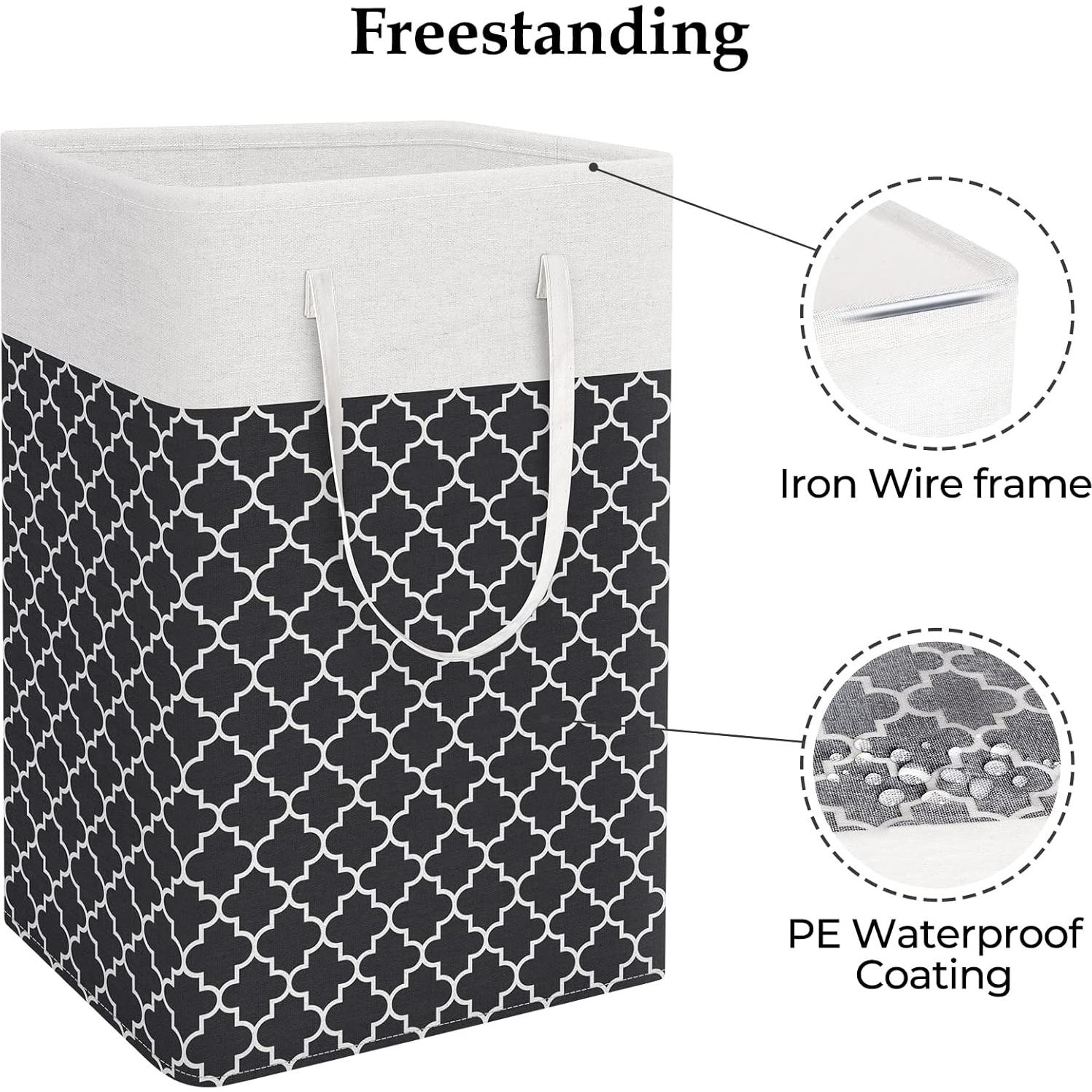 Cesta de Ropa Plegable StorageRight 75L Negra con Asas