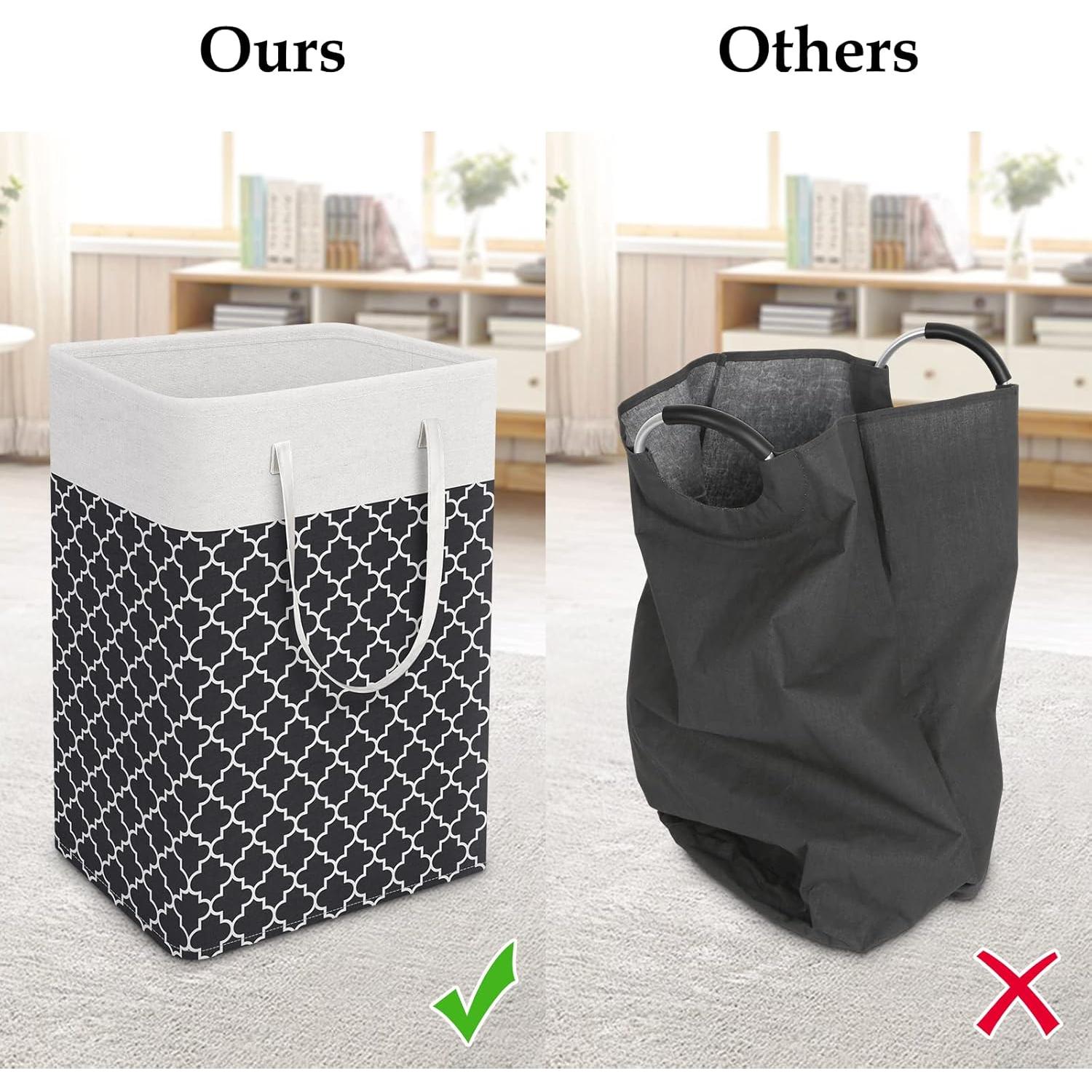 Cesta de Ropa Plegable StorageRight 75L Negra con Asas