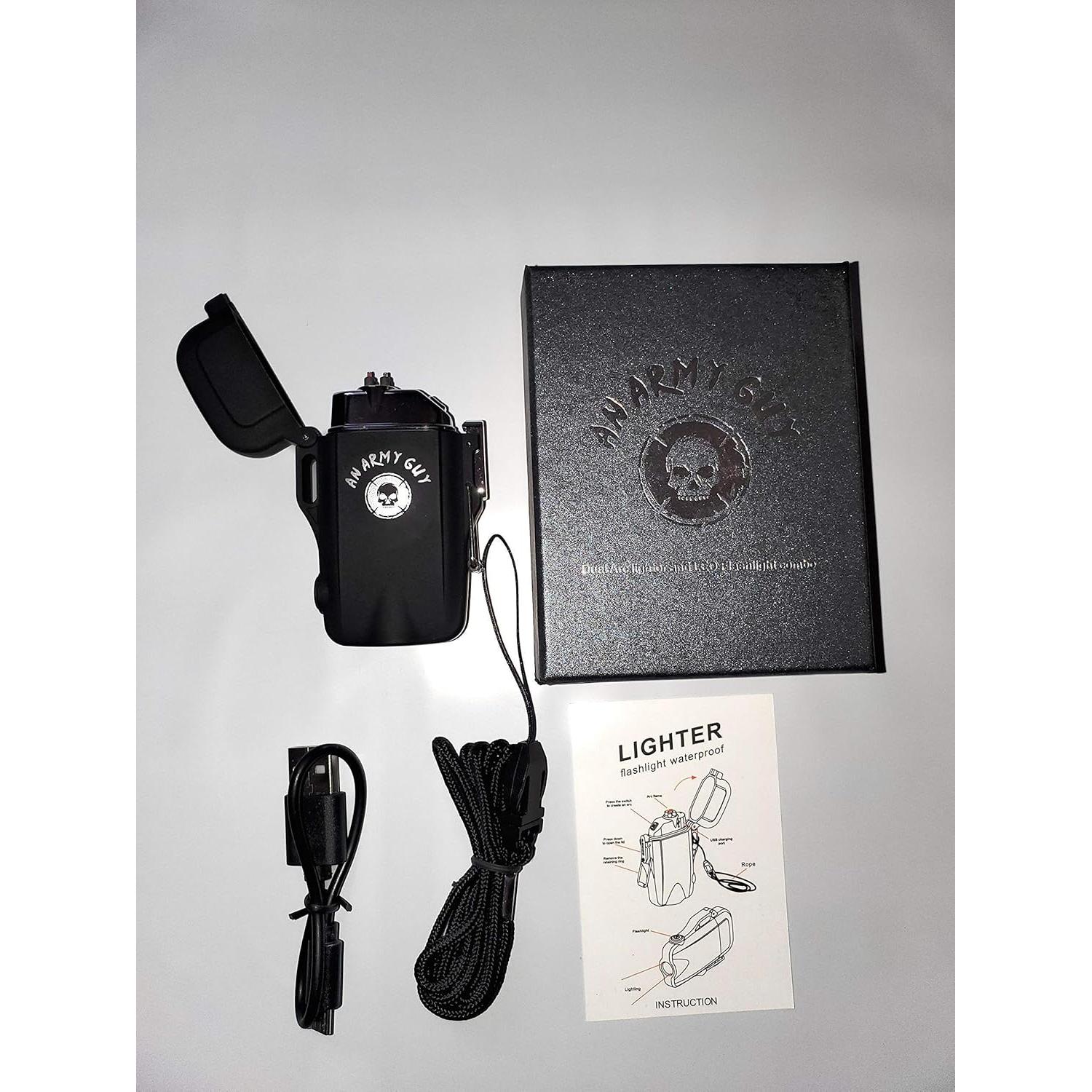 Encendedor Eléctrico de Plasma Impermeable M.I.C con Linterna LED