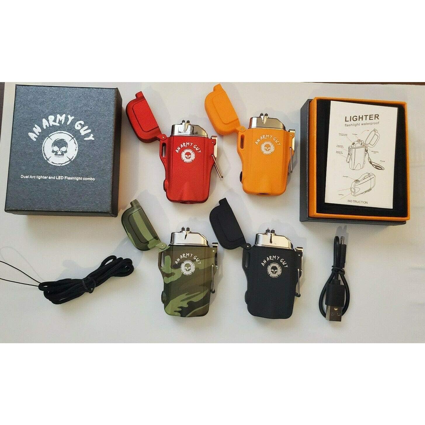 Encendedor Eléctrico de Plasma Impermeable M.I.C con Linterna LED