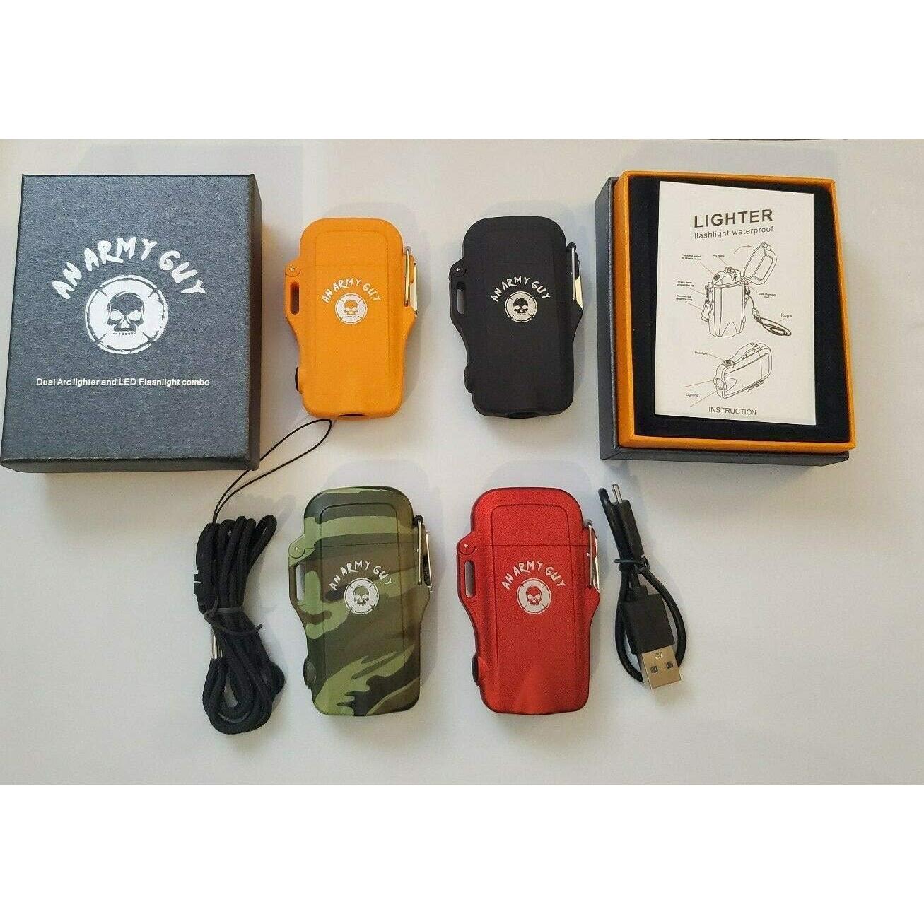 Encendedor Eléctrico de Plasma Impermeable M.I.C con Linterna LED