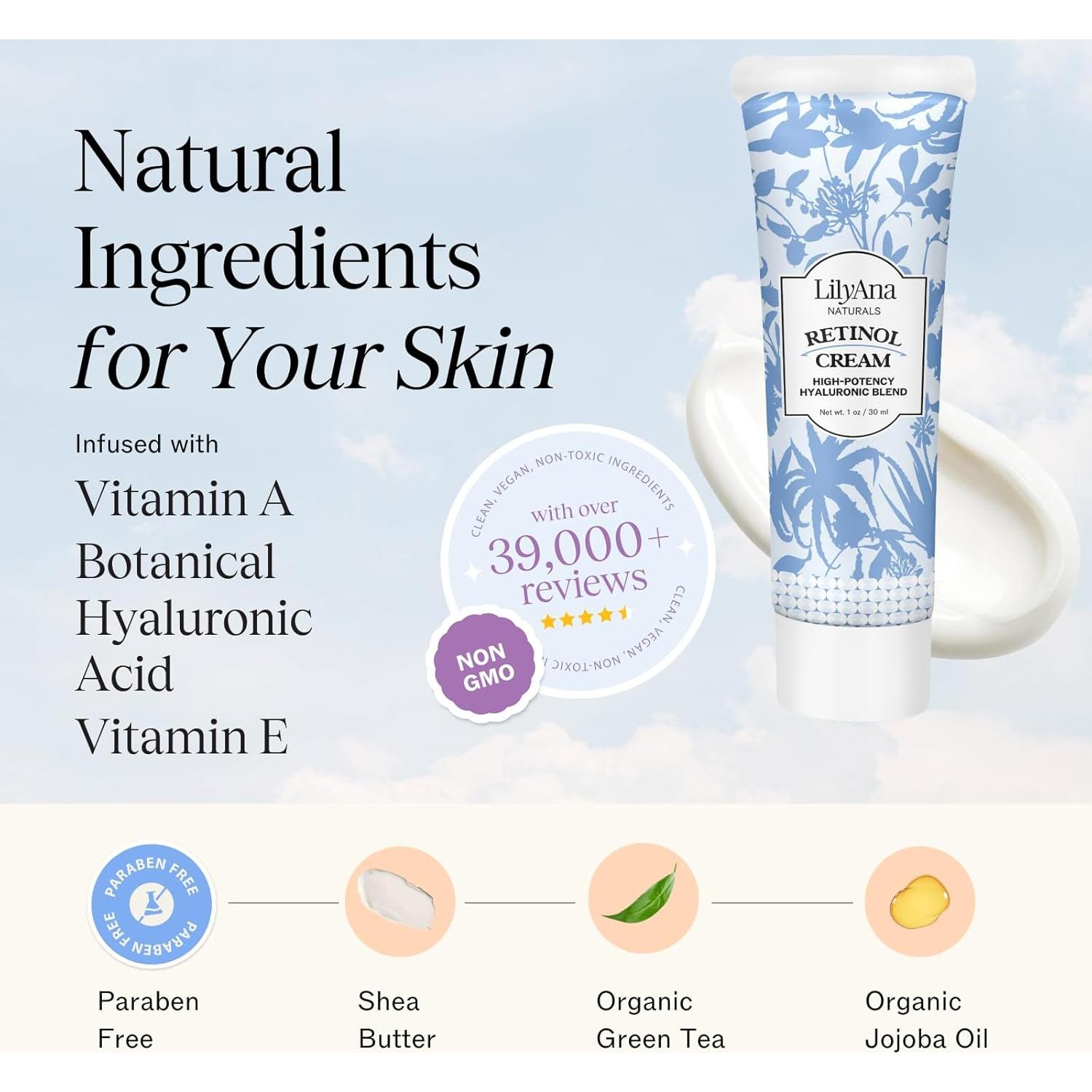 Crema Facial Anti Envejecimiento Retinol LilyAna 28g Hidratante