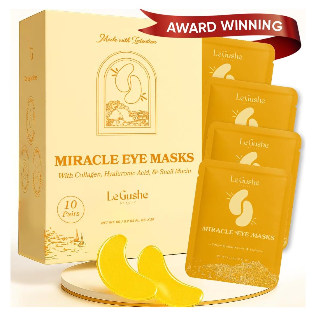 Parches de Ojos Dorados LE GUSHE - 10 Pares Hidratantes