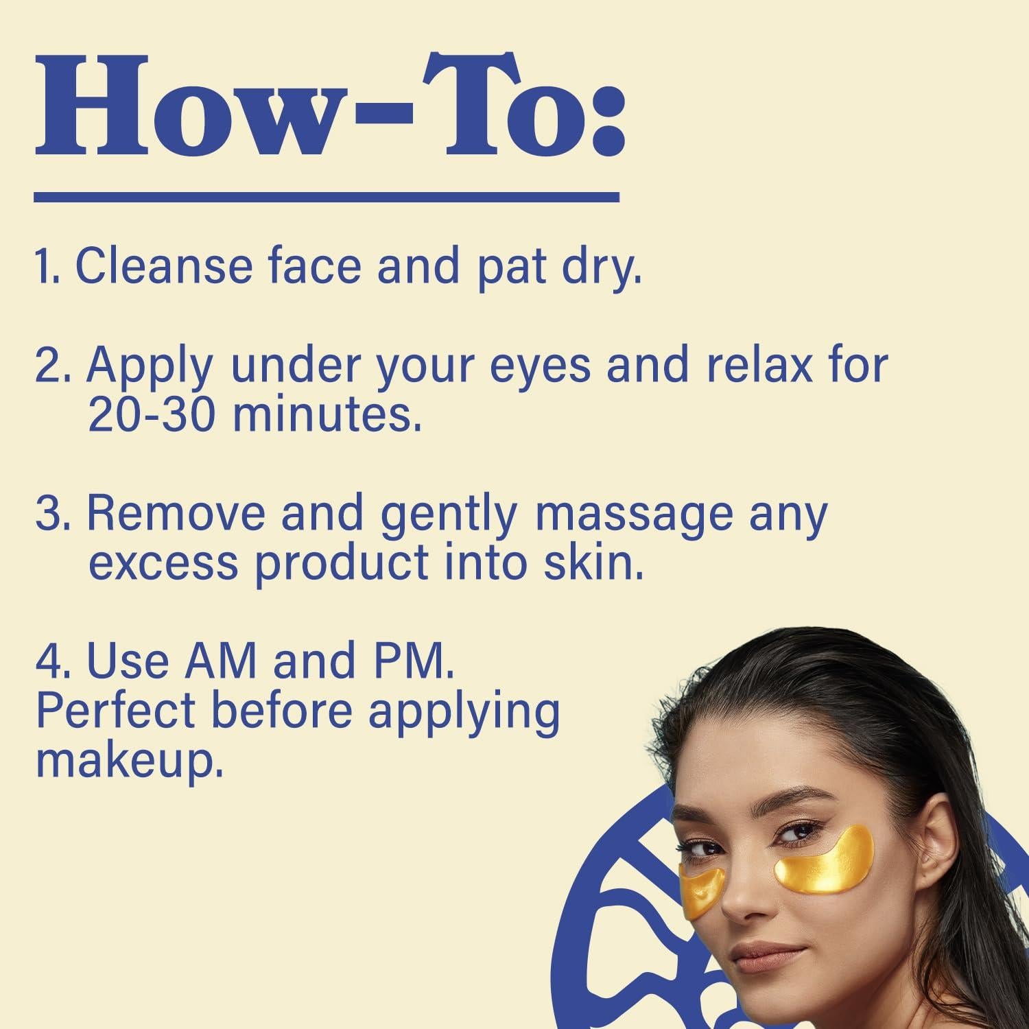 Parches de Ojos Dorados LE GUSHE - 10 Pares Hidratantes