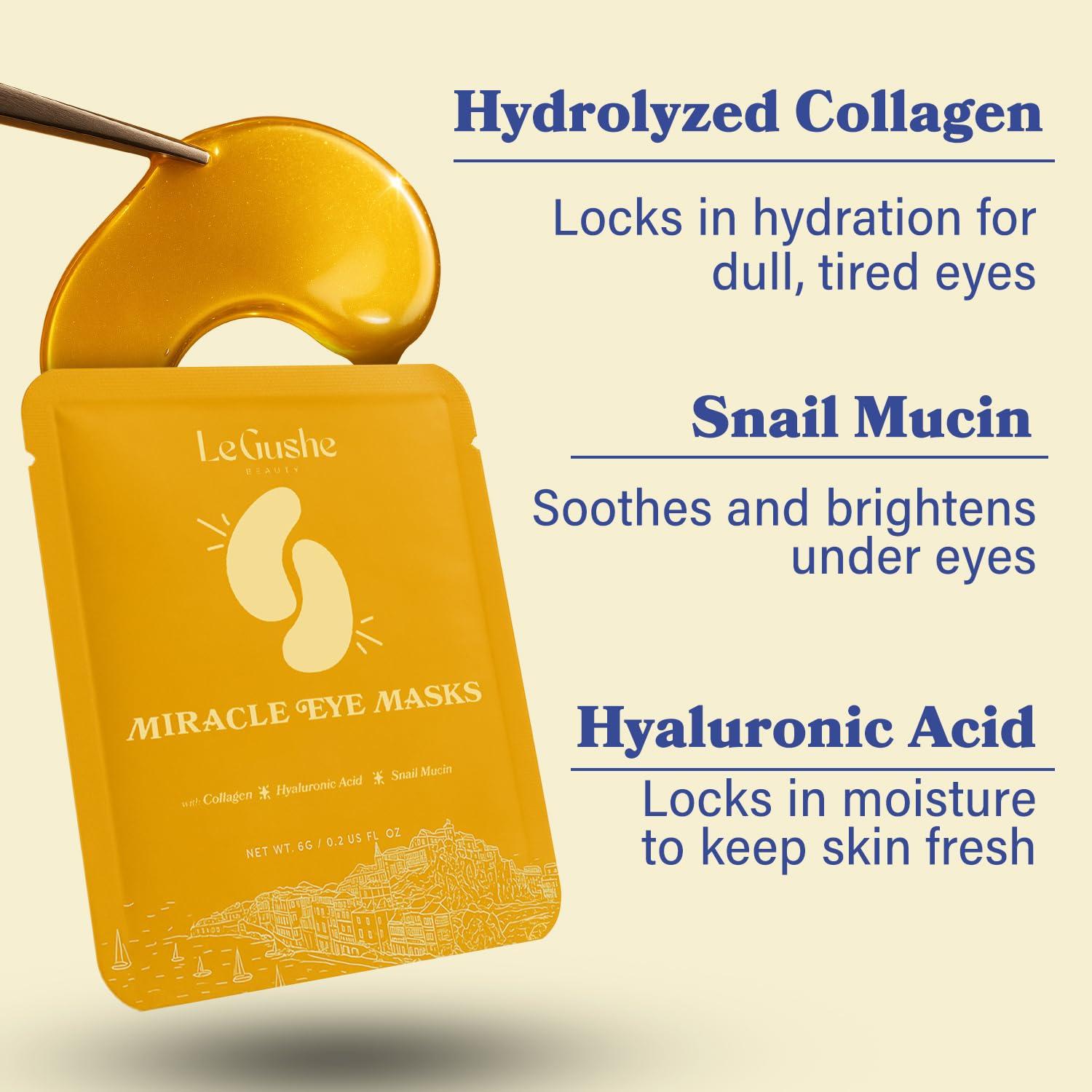 Parches de Ojos Dorados LE GUSHE - 10 Pares Hidratantes