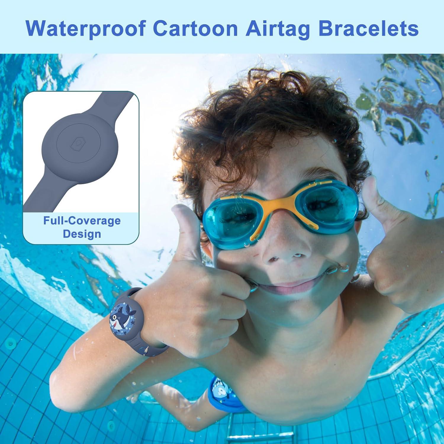 Pulsera Impermeable para AirTag Niños Vanjua Azul Tiburón