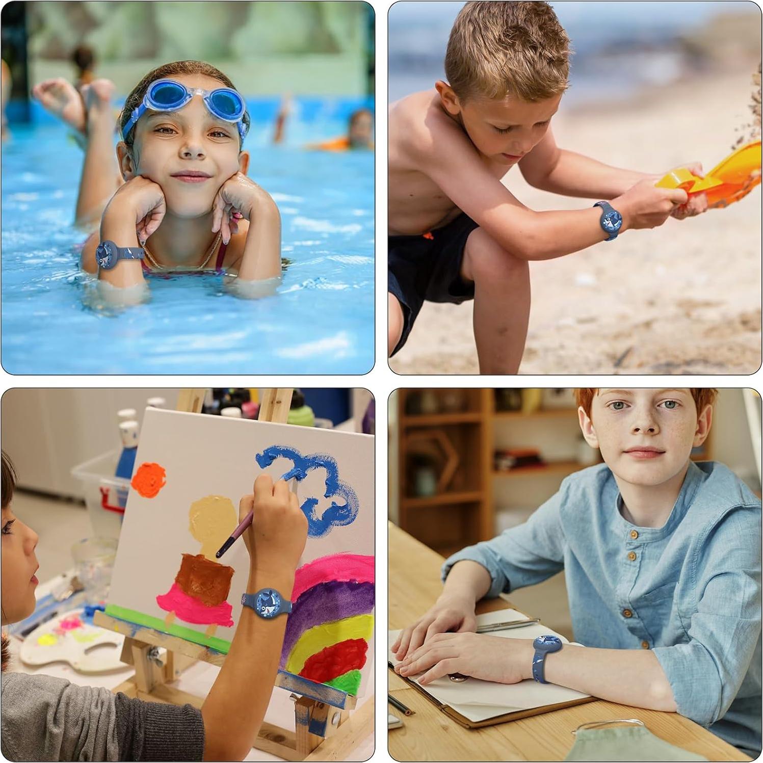 Pulsera Impermeable para AirTag Niños Vanjua Azul Tiburón