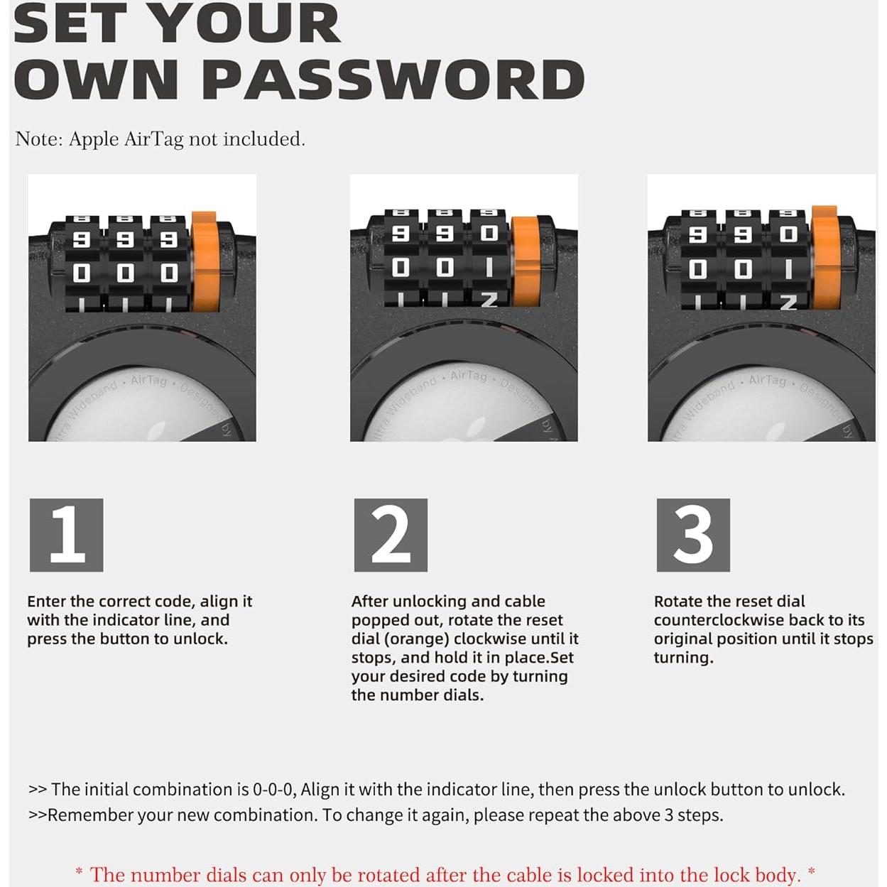 Soporte con candado de combinación UP Security para AirTag