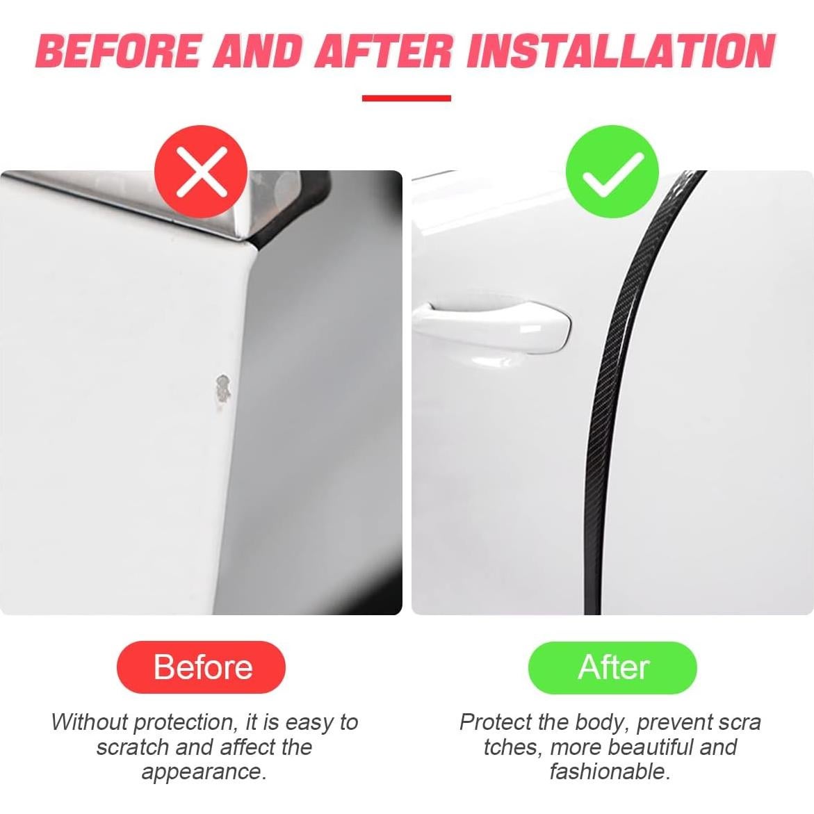 Protector de Bordes de Puerta de Coche BLAU GRUN 5D Negro 3.05x500.5cm