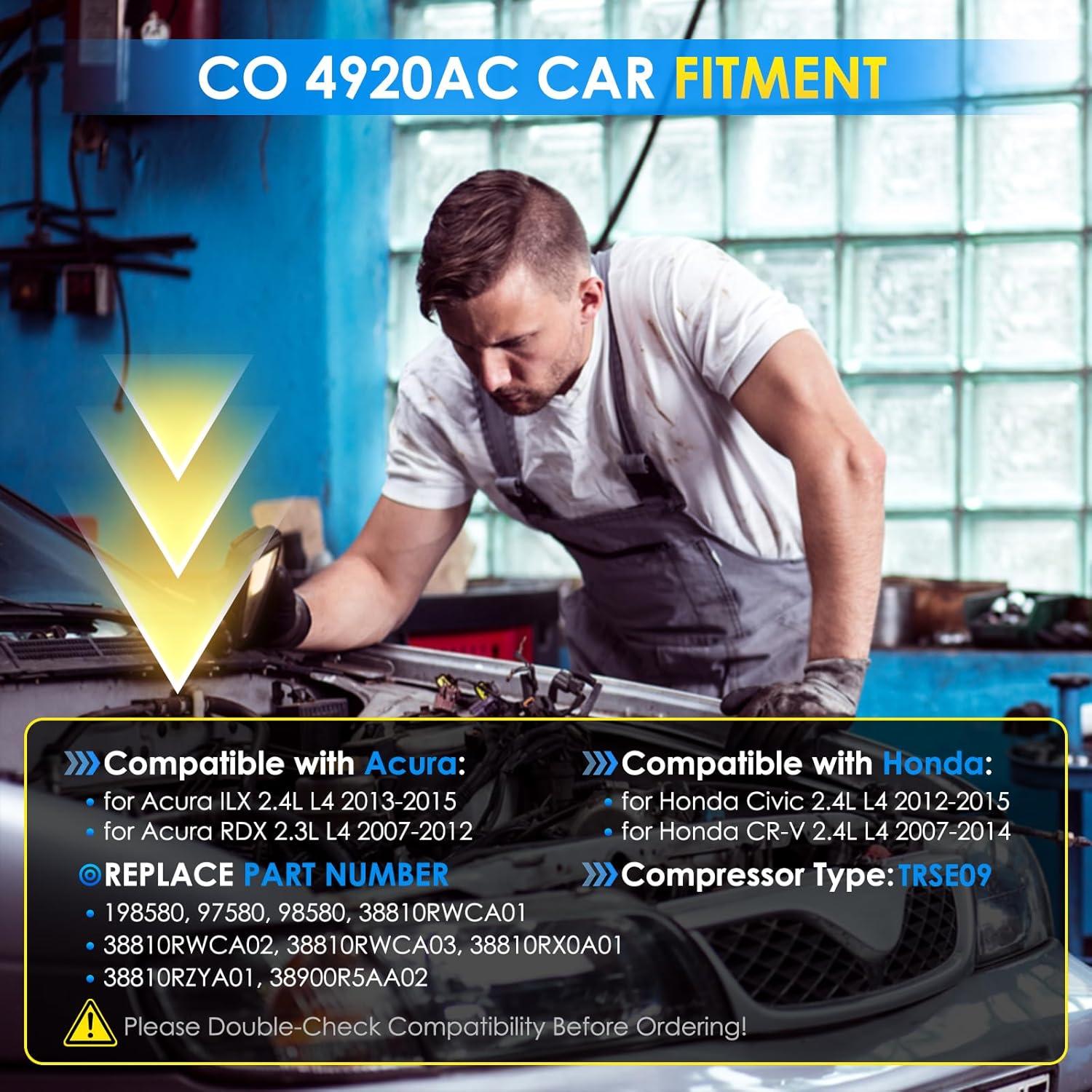 Compresor de A/C HAYIAUTO 38810RWCA03 para Honda y Acura