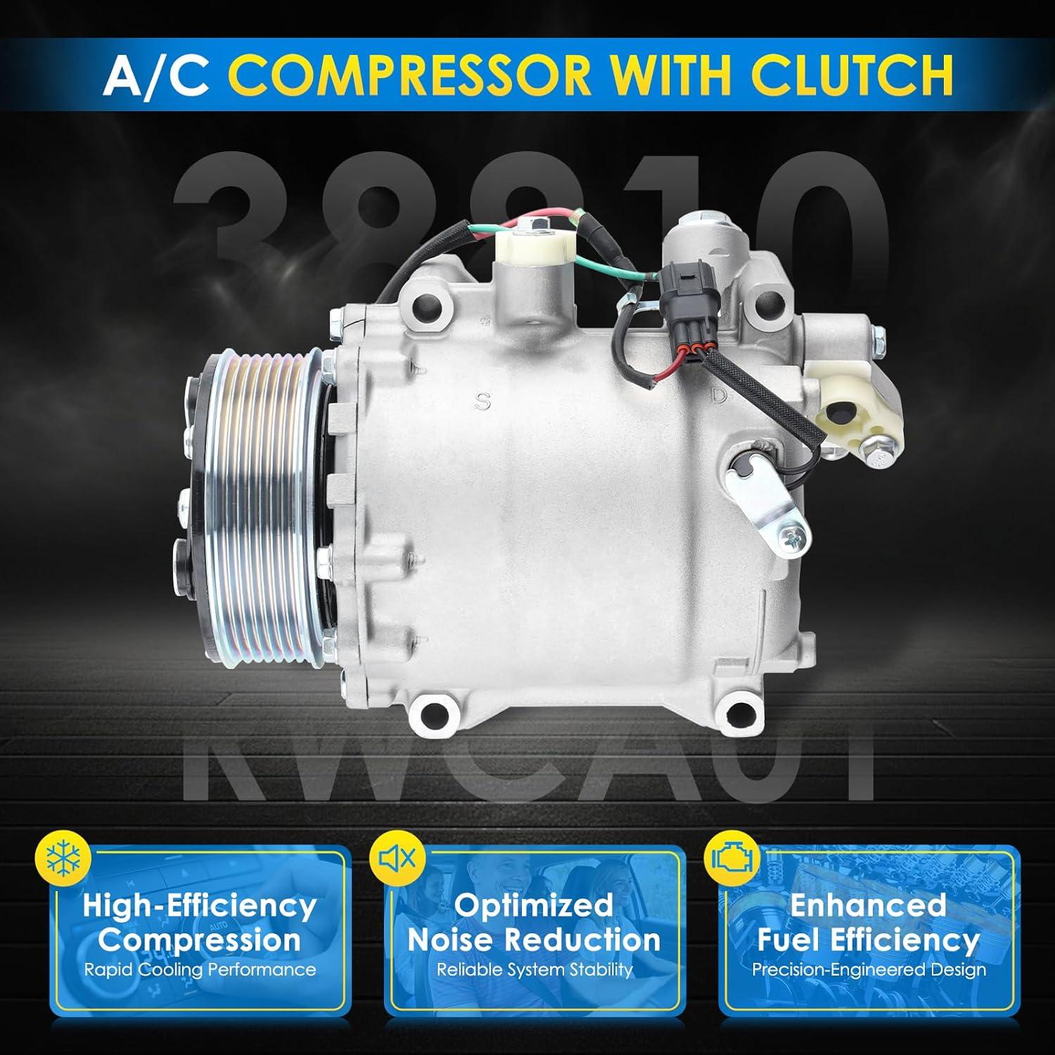Compresor de A/C HAYIAUTO 38810RWCA03 para Honda y Acura