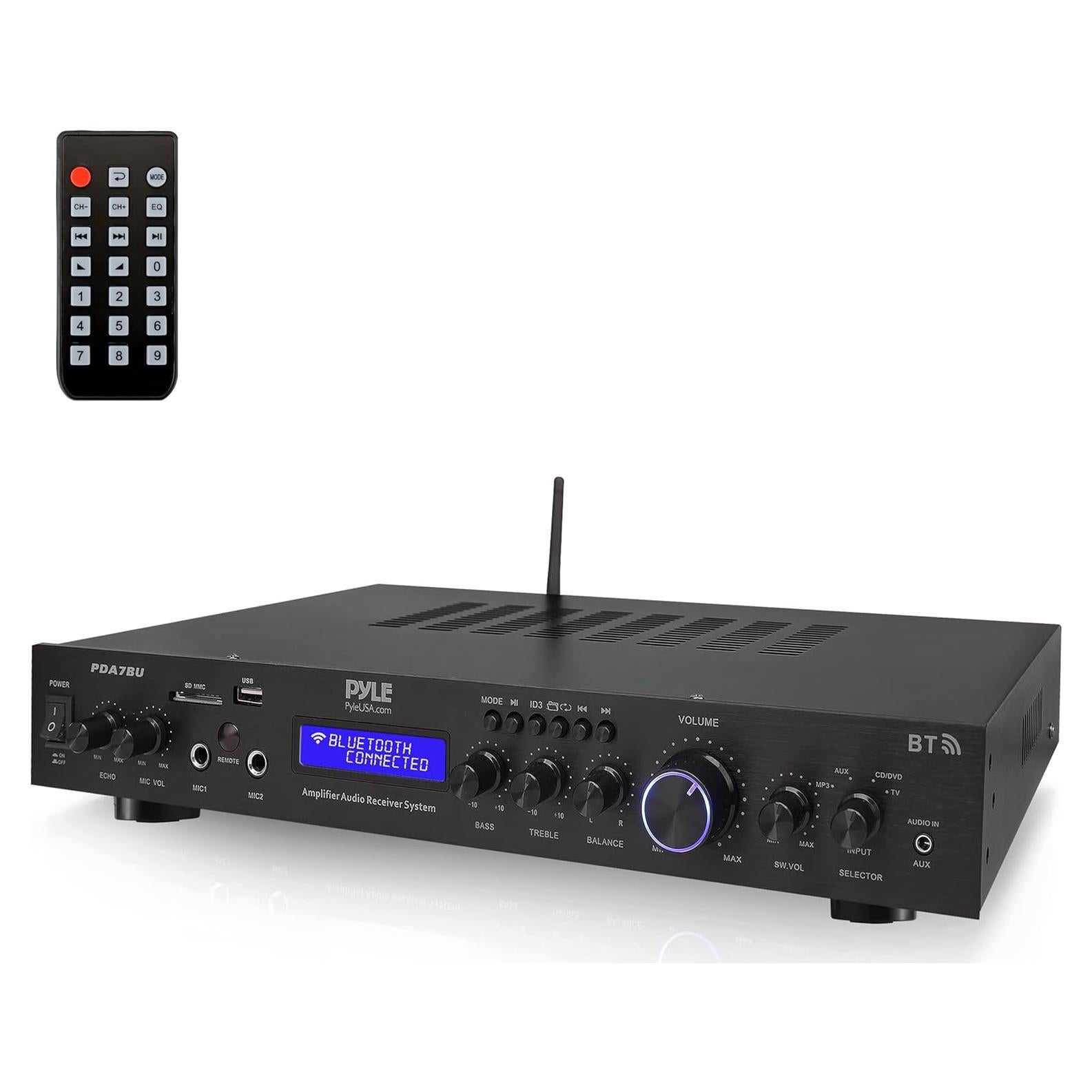 Amplificador Pyle PDA7BU 200W Bluetooth 2.1 Rack Negro