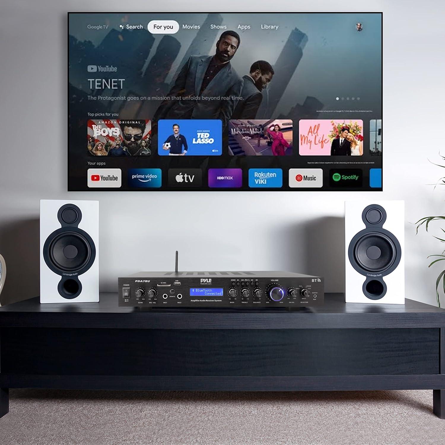 Amplificador Pyle PDA7BU 200W Bluetooth 2.1 Rack Negro