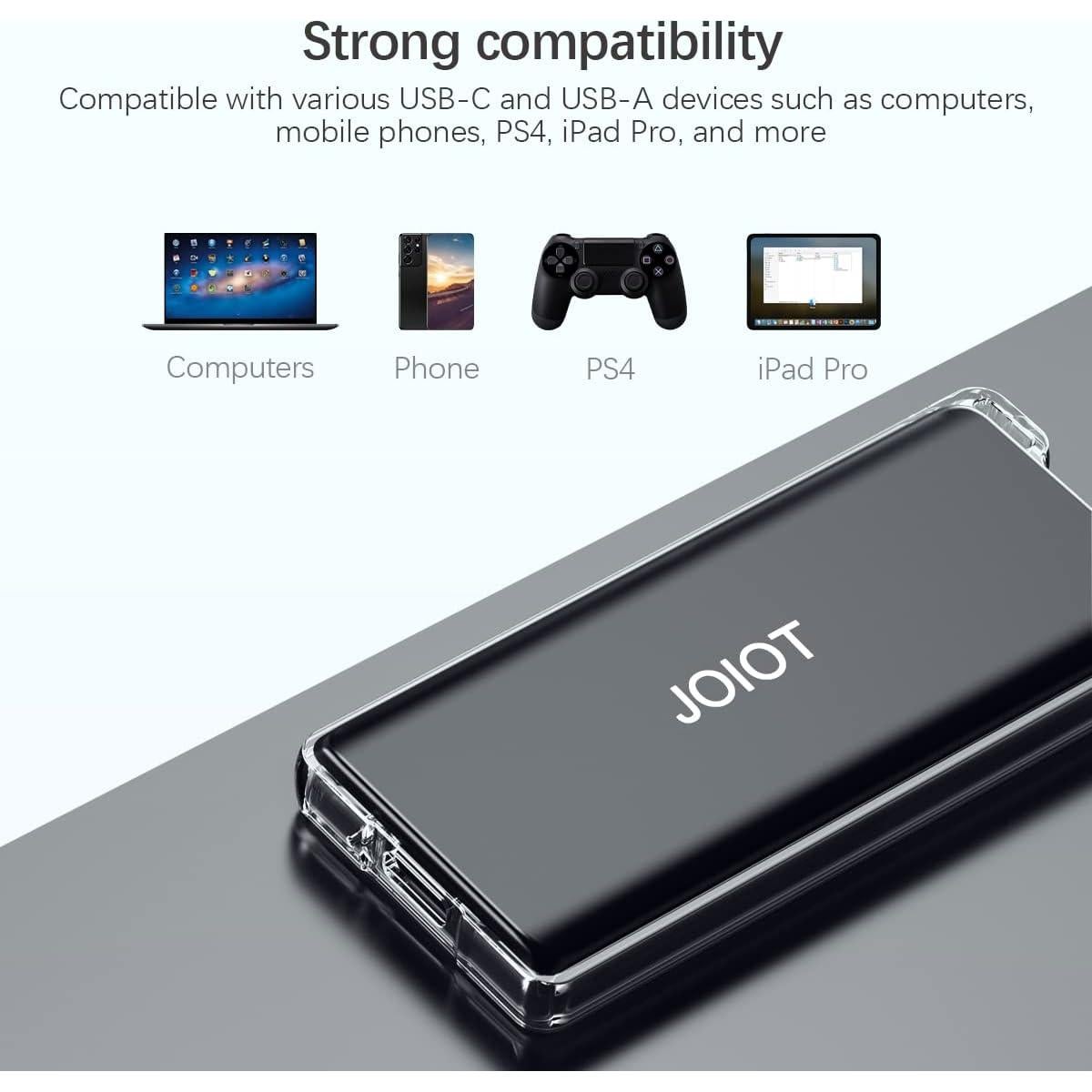 SSD Externa Portátil JOIOT 500GB USB 3.1 Tipo C Rápido