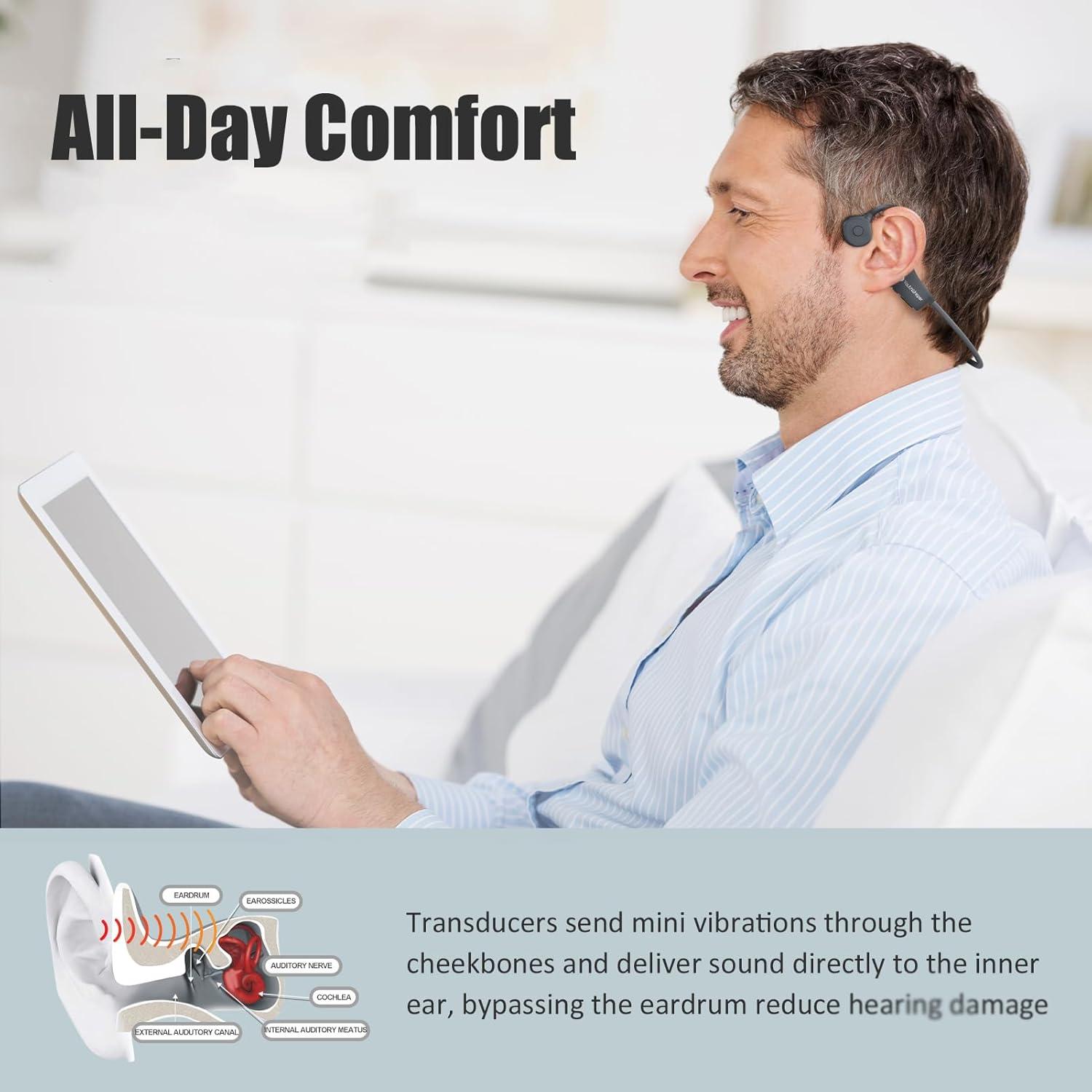 Auriculares de Conducción Ósea Bluetooth 5.2 SuperQ3 Impermeables