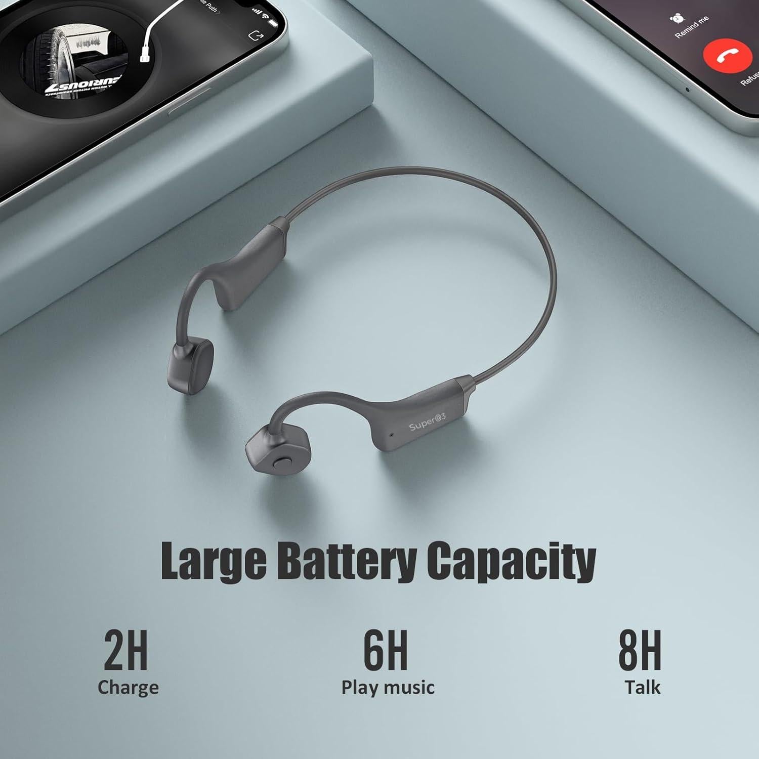 Auriculares de Conducción Ósea Bluetooth 5.2 SuperQ3 Impermeables