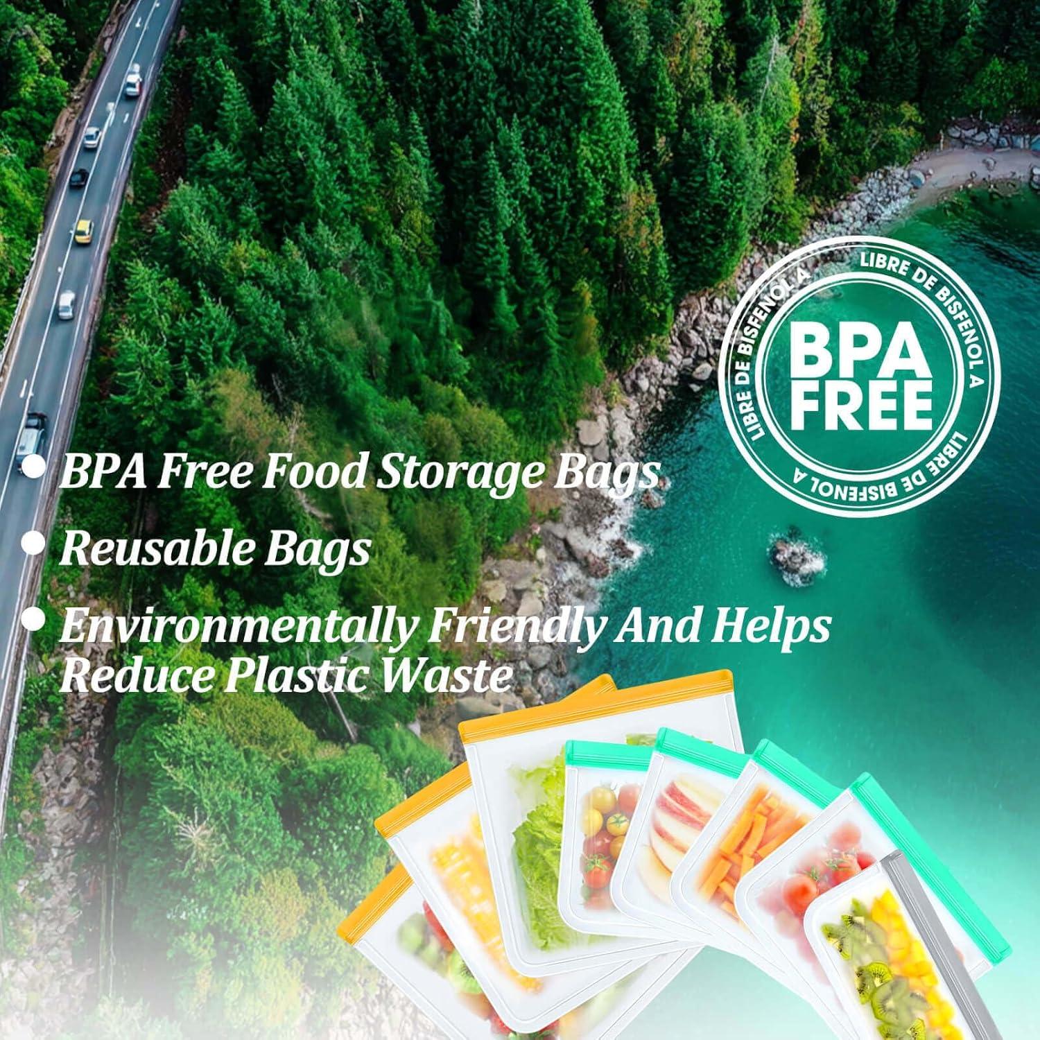 Bolsas Reutilizables DGDUBRB 8 Piezas Almacenamiento Alimentos