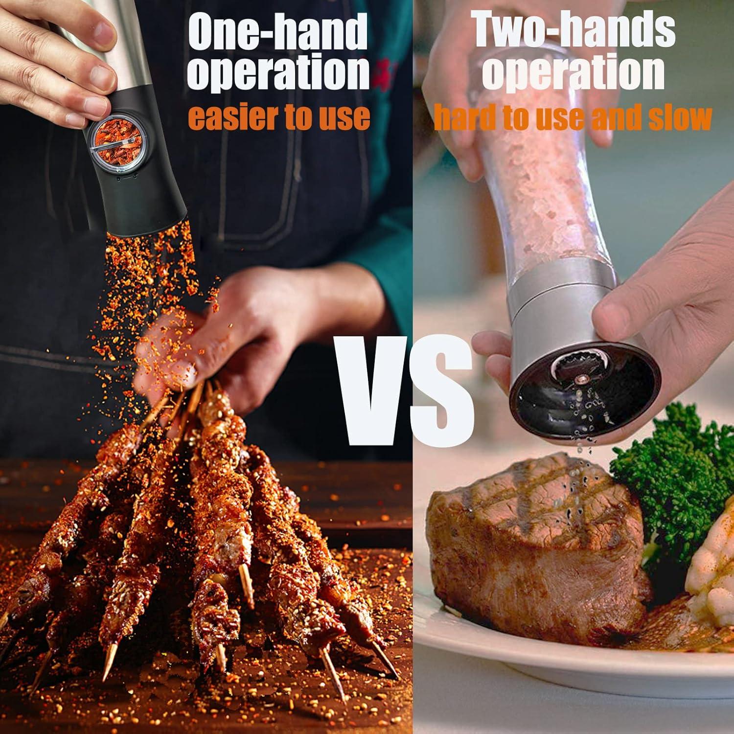 Juego de Molinillos Eléctricos de Sal y Pimienta DERGUAM