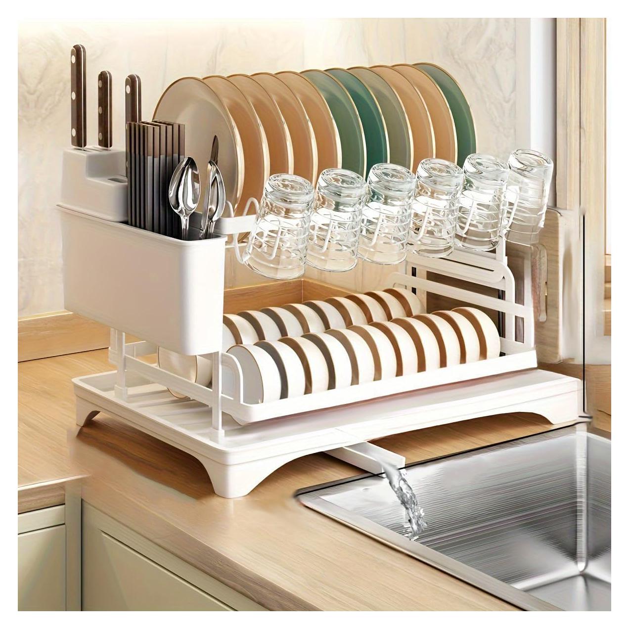 Estante Secador de Platos BCWW 2 Niveles Blanco 42x30 cm