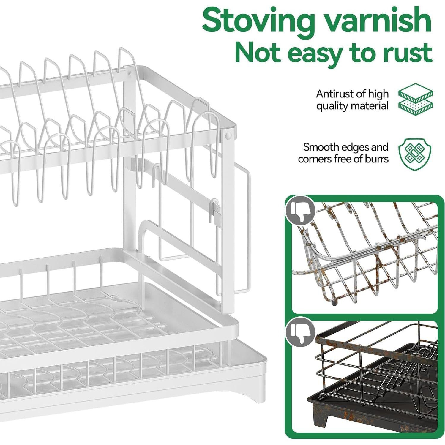 Estante Secador de Platos BCWW 2 Niveles Blanco 42x30 cm