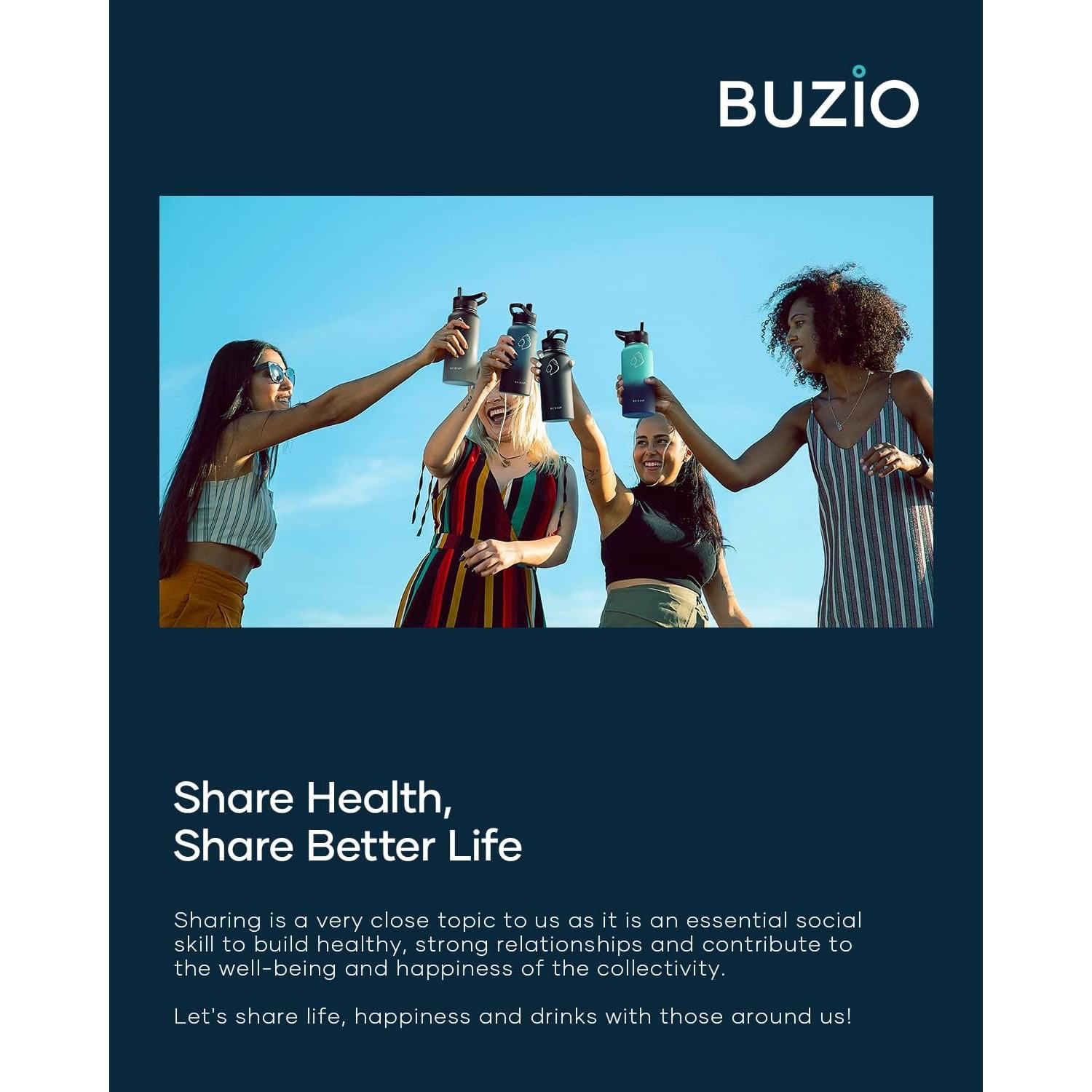 Botella de Agua Aislada BUZIO 32 oz Acero Inoxidable Negra