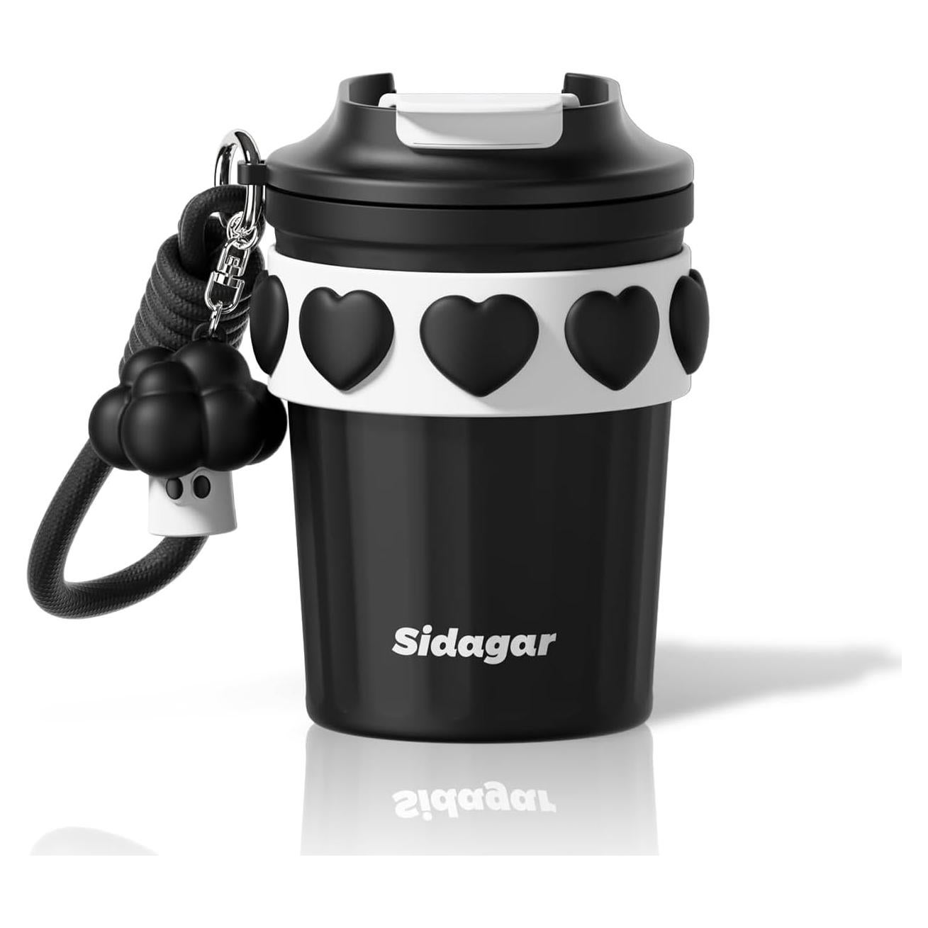 Taza de Café Térmica SDGA+ 12 oz Acero Inoxidable Negra