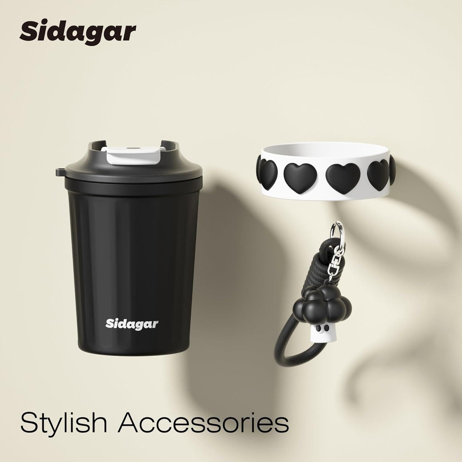 Taza de Café Térmica SDGA+ 12 oz Acero Inoxidable Negra