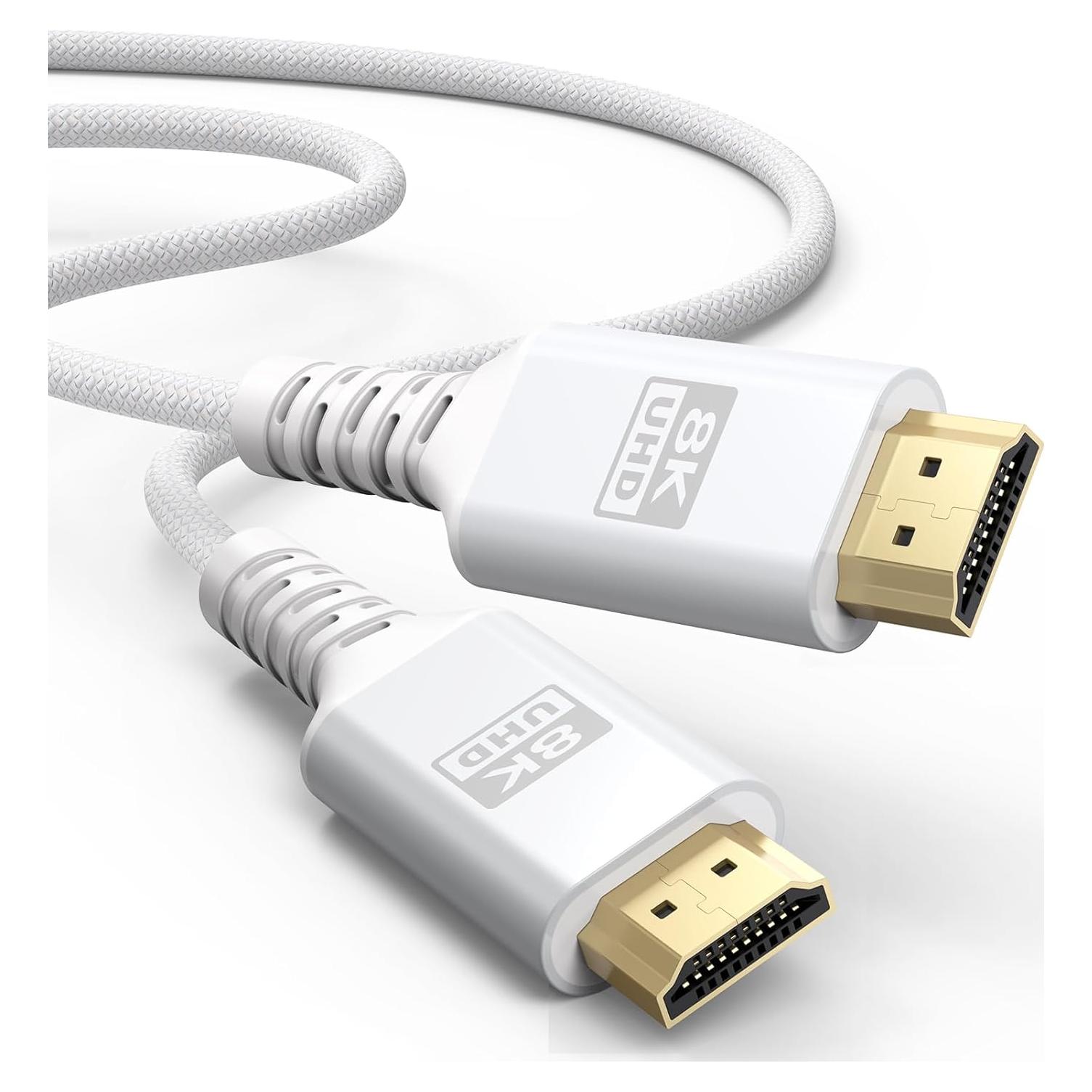 Cable HDMI 2.1 UVOOI Blanco 1.0M 8K 48Gbps Ultra Alta Velocidad
