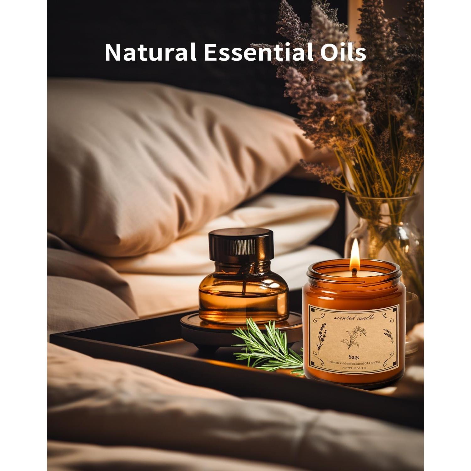 Vela Aromática de Salvia Pootes 450g - 100 Horas Quema