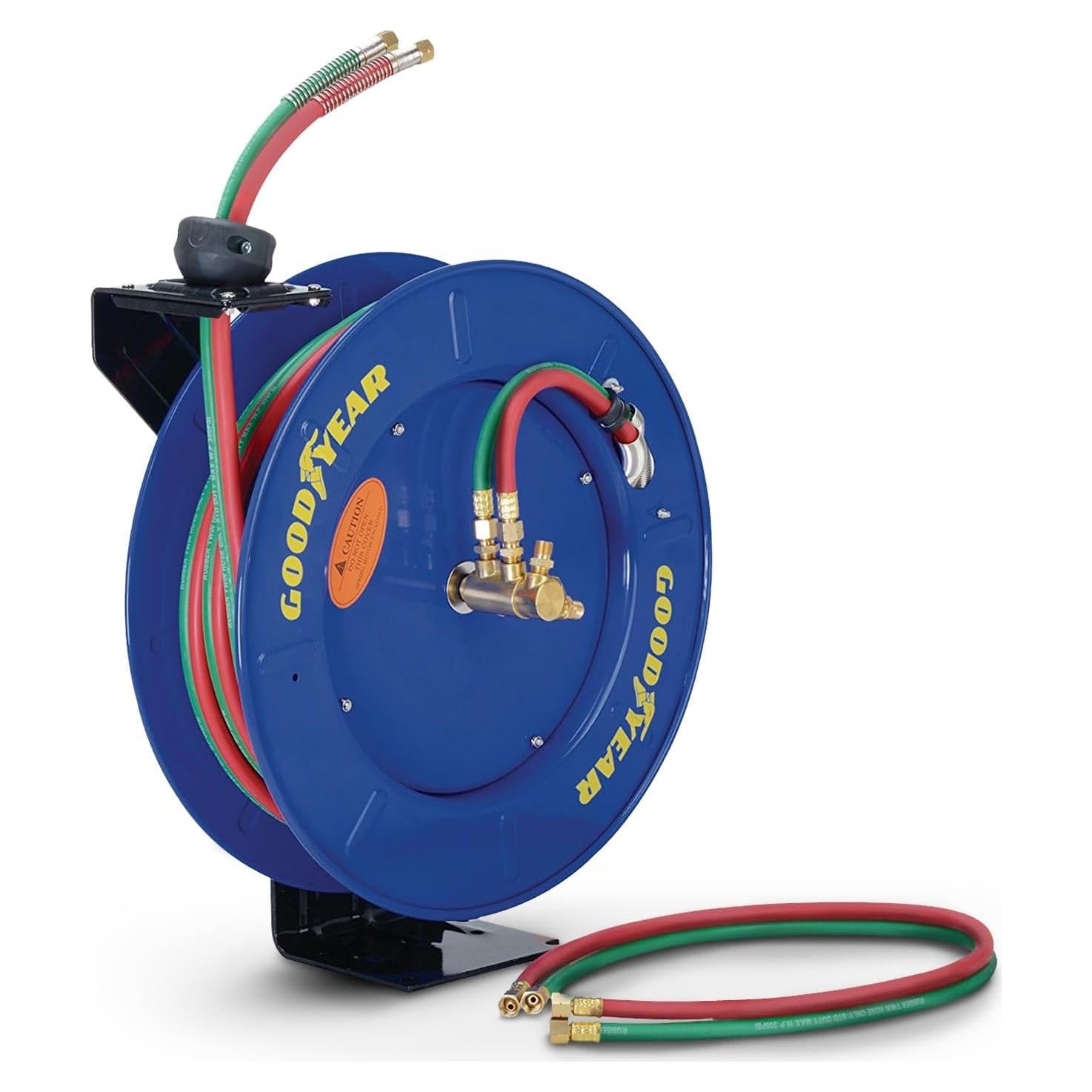 Carrete Retráctil de Manguera de Soldadura Goodyear 1/4" x 15.24 m