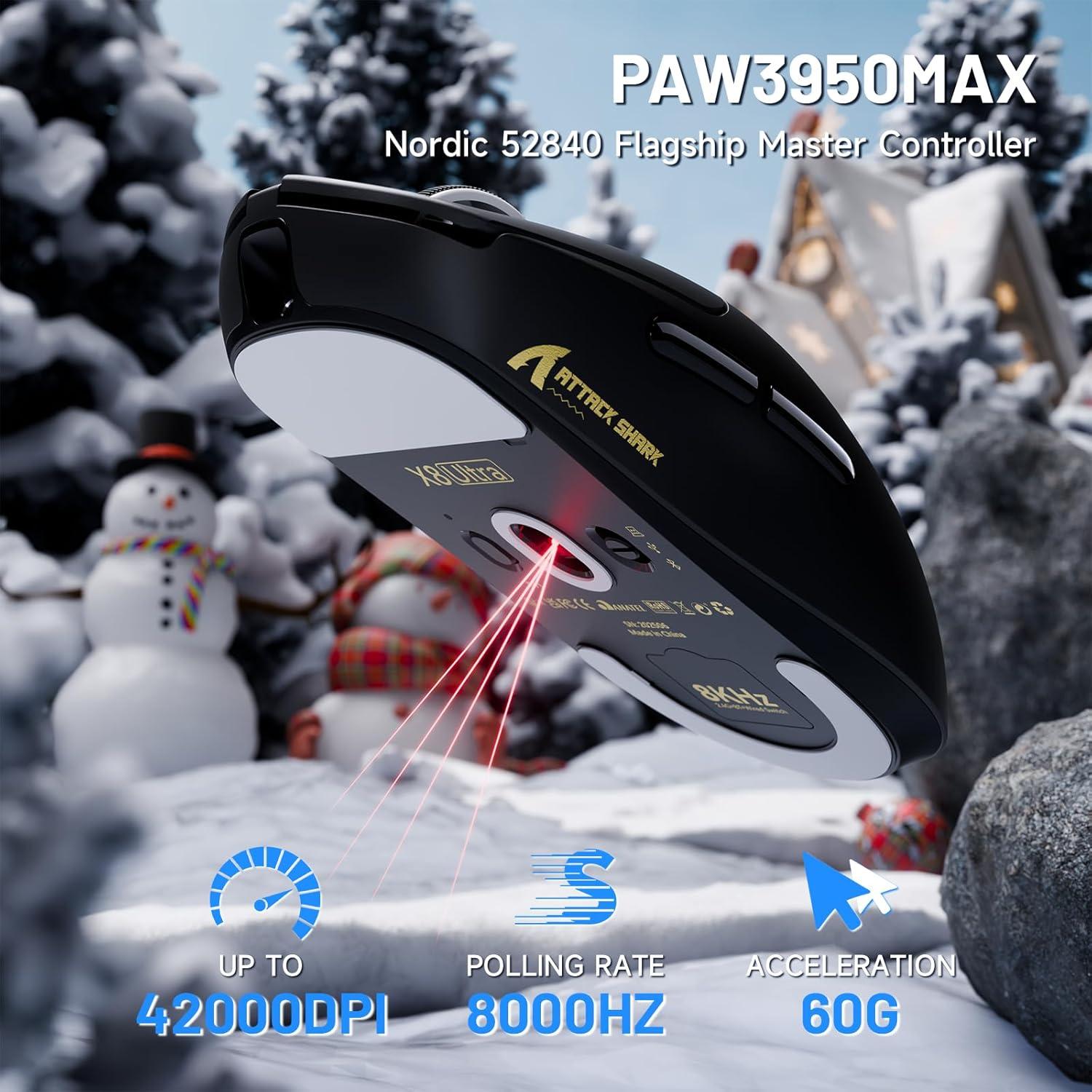 Ratón Gaming Inalámbrico Attack Shark X8 Ultra 42000 DPI