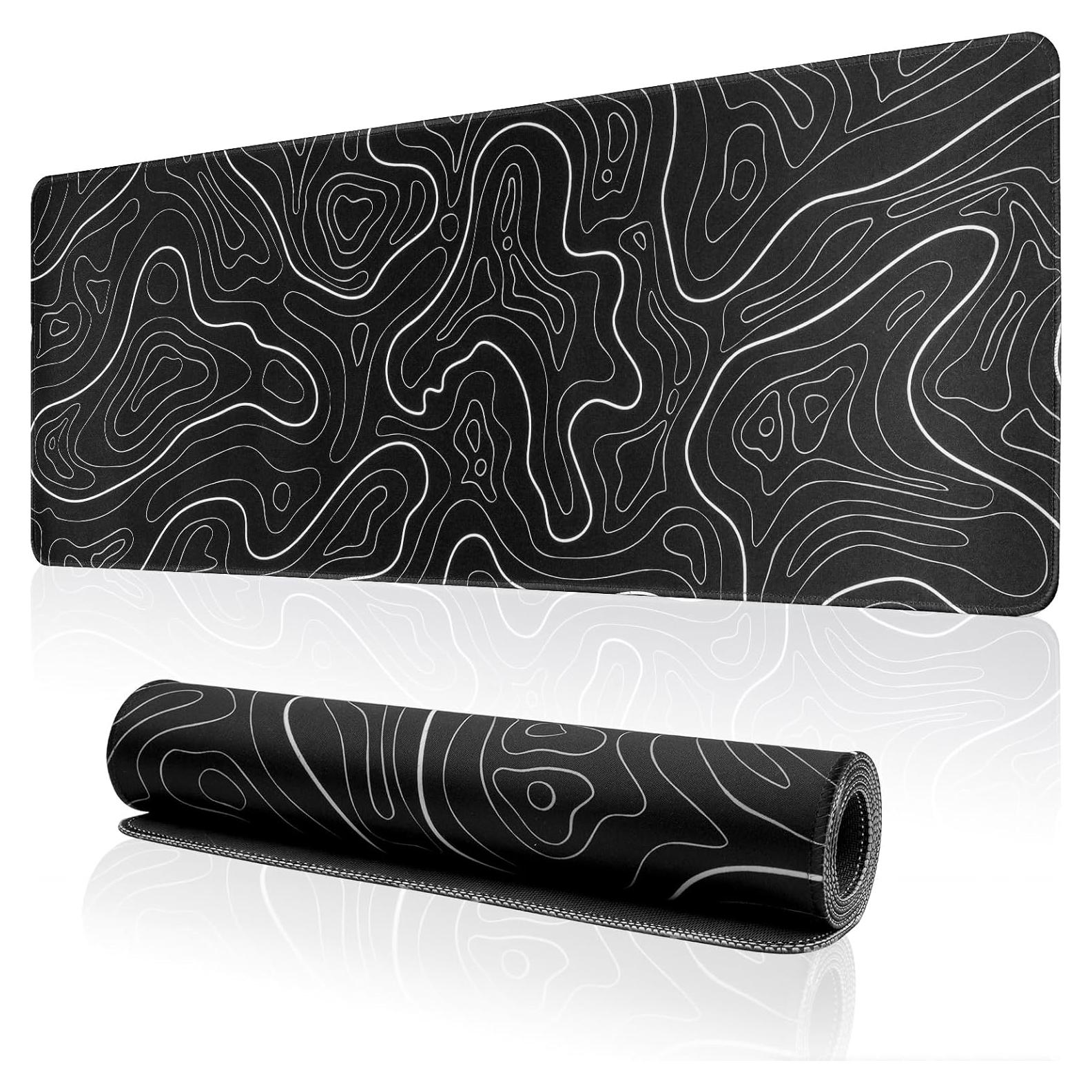 Alfombrilla de Ratón Grande ZXUZKEA Negra 80x30 cm Antideslizante