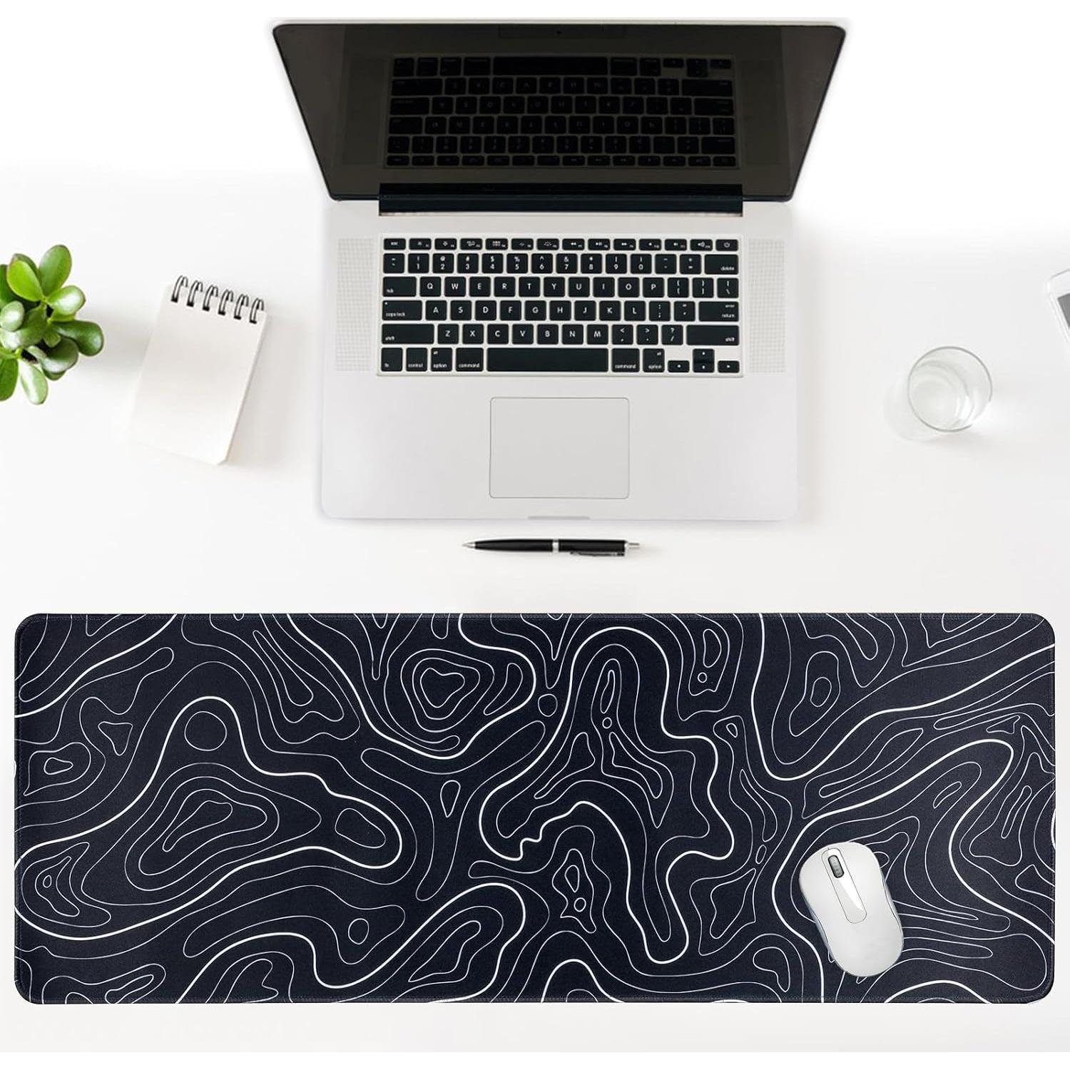 Alfombrilla de Ratón Grande ZXUZKEA Negra 80x30 cm Antideslizante