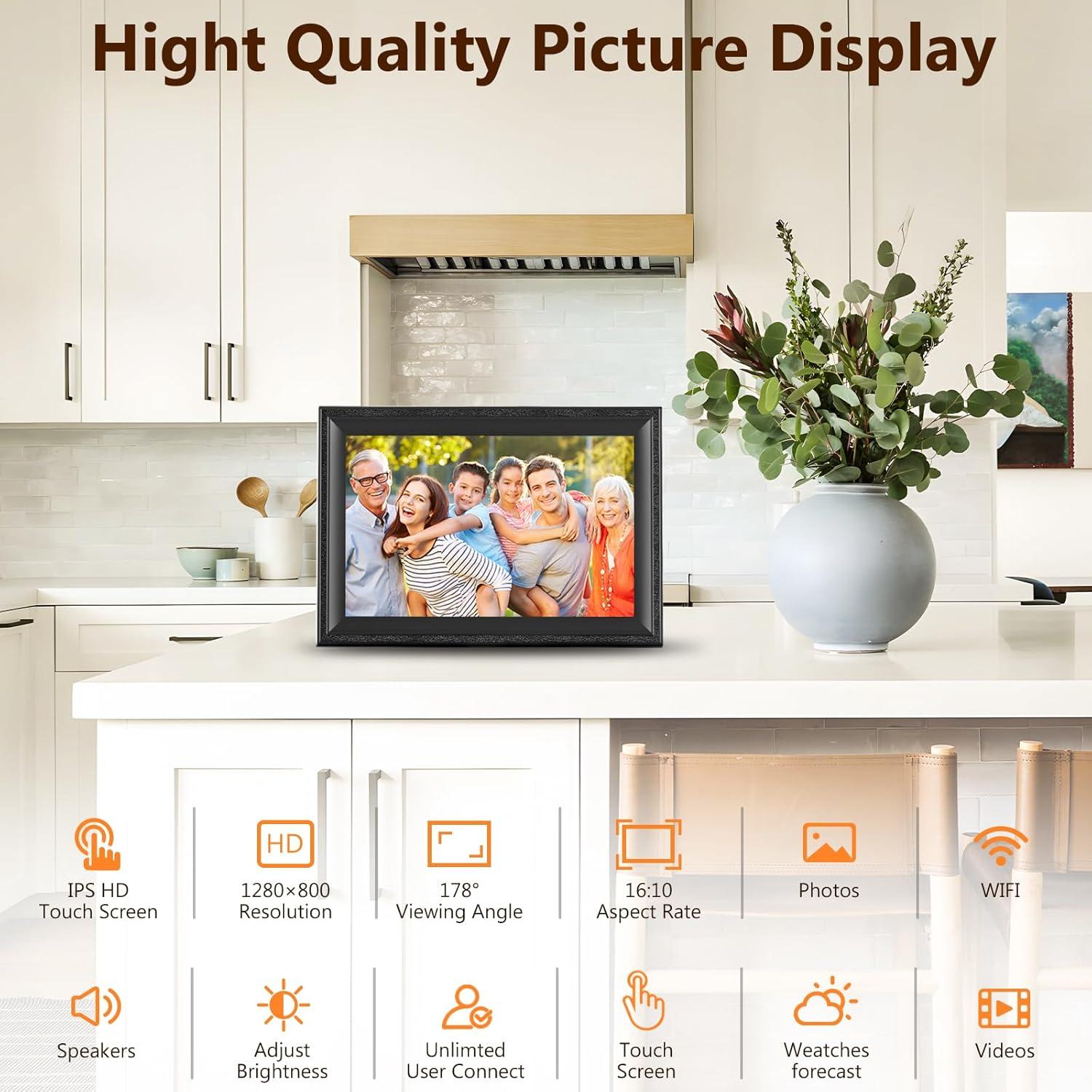Marco de Fotos Digital JIUGEDPF 10.1" WiFi 16GB Pantalla IPS