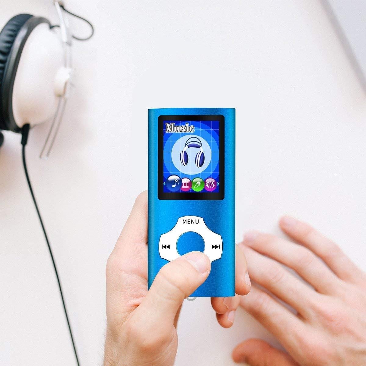 Reproductor MP3 Portátil MYMAHDI Azul Oscuro 64GB, Pantalla LCD