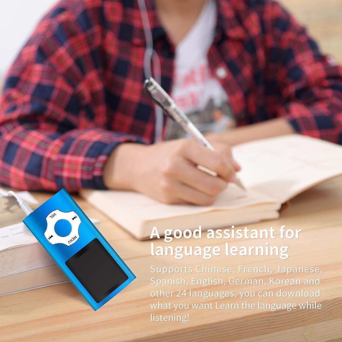 Reproductor MP3 Portátil MYMAHDI Azul Oscuro 64GB, Pantalla LCD