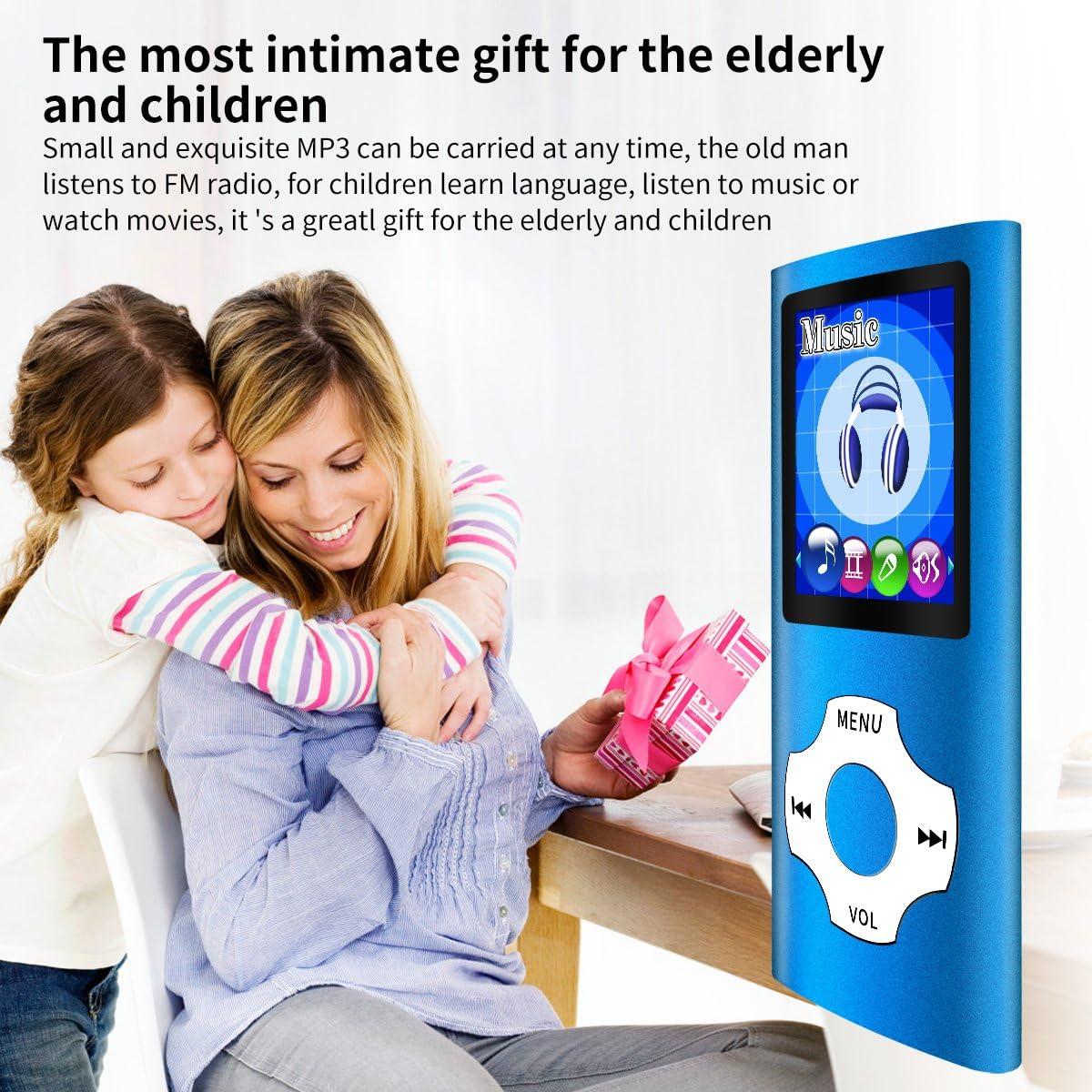 Reproductor MP3 Portátil MYMAHDI Azul Oscuro 64GB, Pantalla LCD