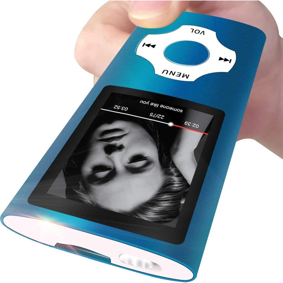 Reproductor MP3 Portátil MYMAHDI Azul Oscuro 64GB, Pantalla LCD