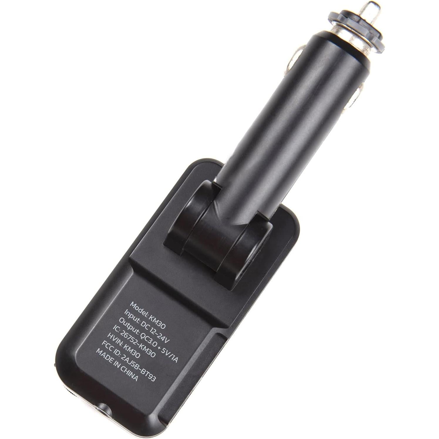 Transmisor FM Bluetooth Nulaxy KM30 para coche con cargador QC3.0