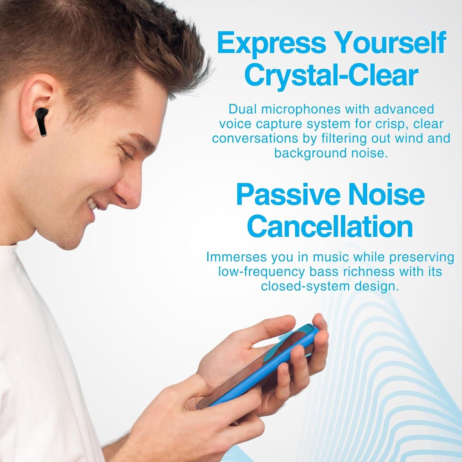 Auriculares Inalámbricos Naztech Xpods PRO - Negro, Cancelación de Ruido