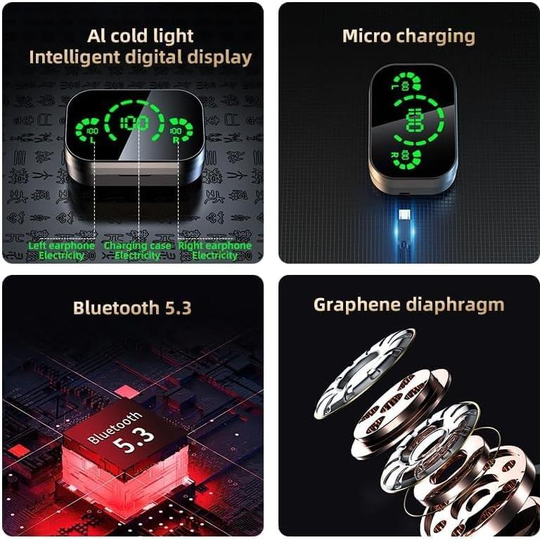 Auriculares Inalámbricos Bluetooth 5.3 YD03 con Estuche Carga