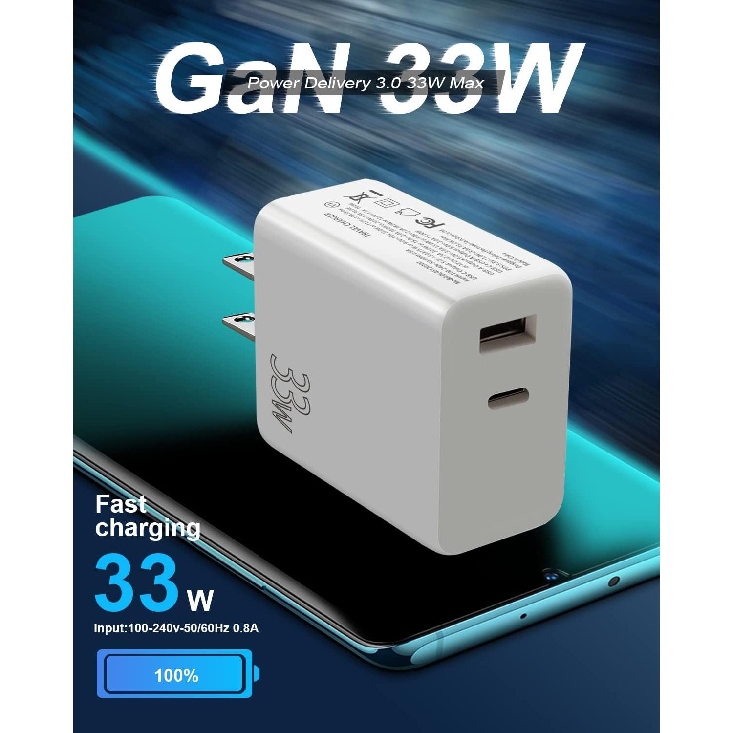 Cargador de Pared USB-C 33W Doble Puerto PD 3.0