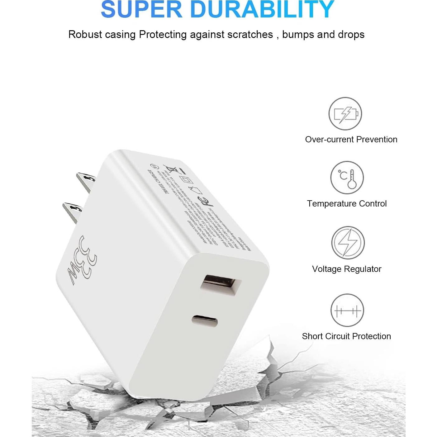 Cargador de Pared USB-C 33W Doble Puerto PD 3.0