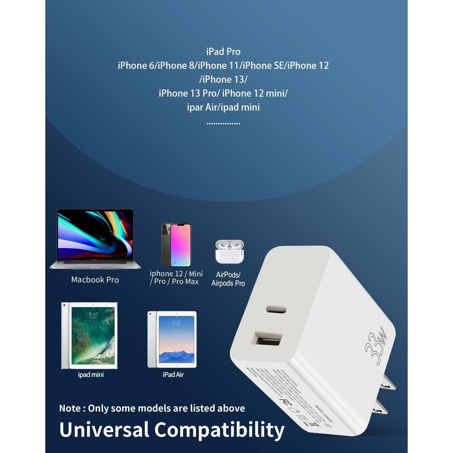 Cargador de Pared USB-C 33W Doble Puerto PD 3.0